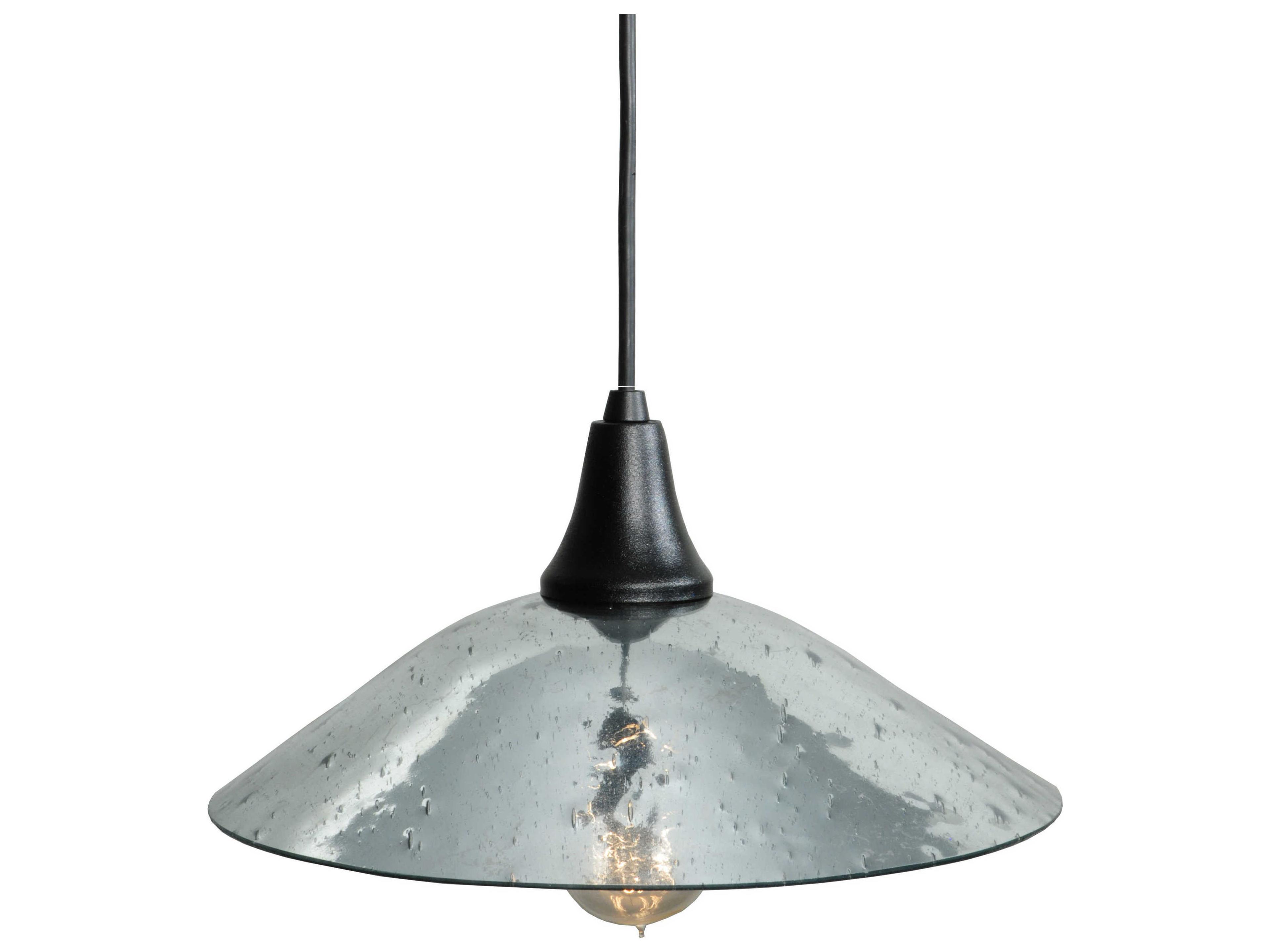 Deco 1-Light Black Glass Bowl Pendant