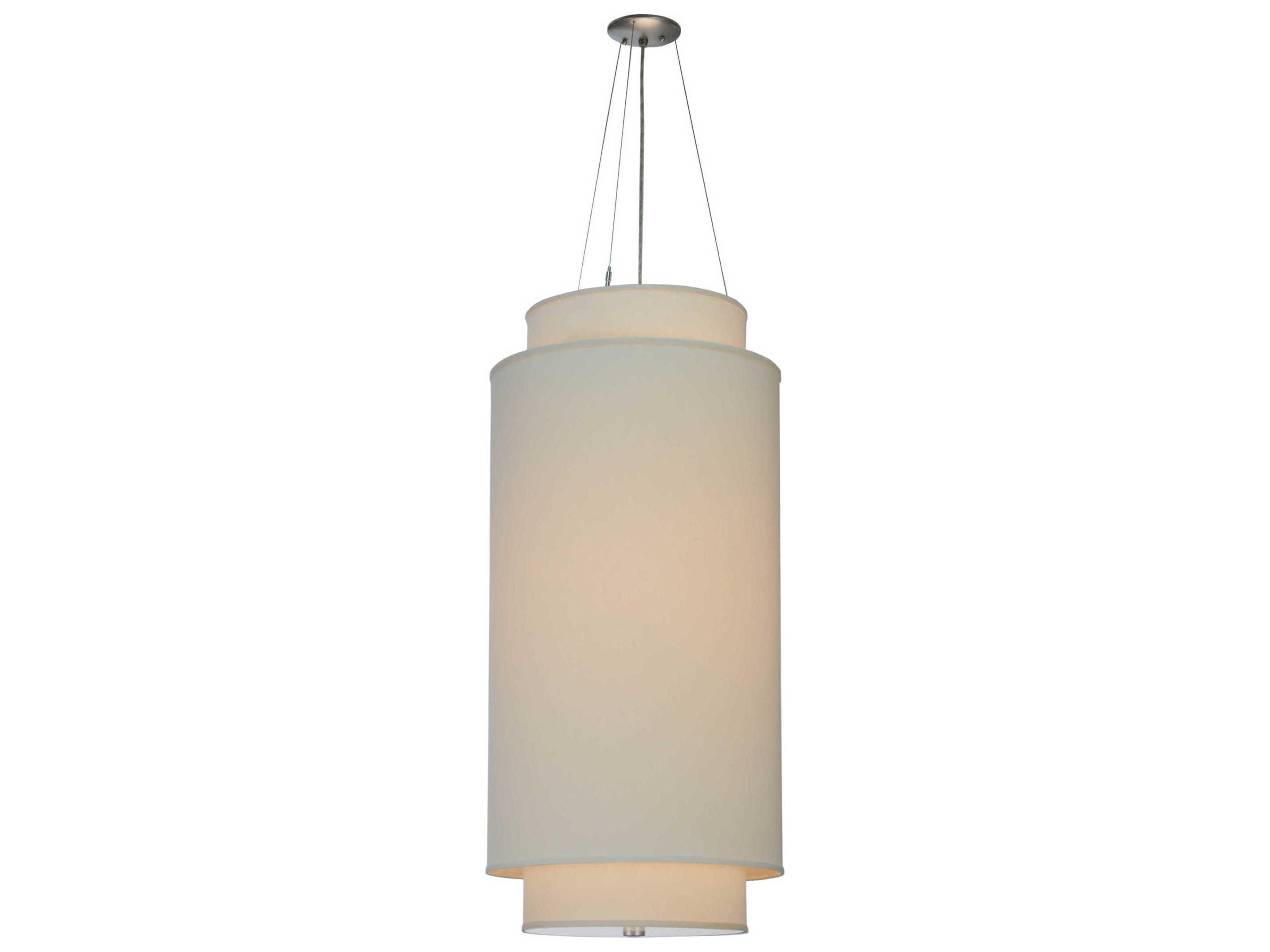 Deco 3-Light Nickel Drum Tiered Pendant