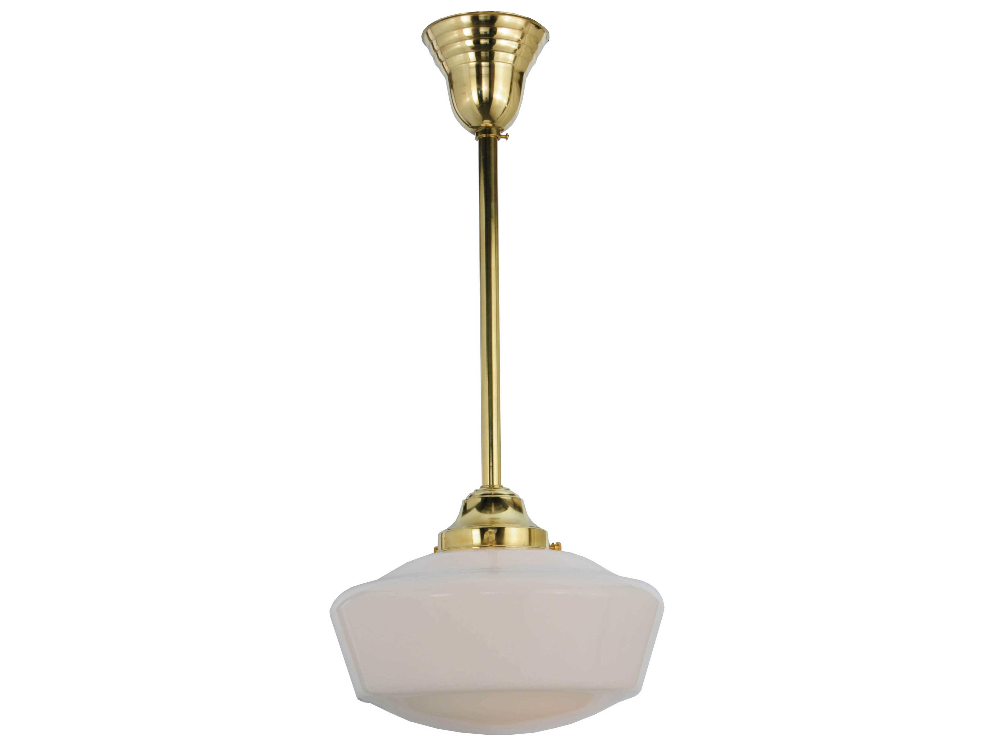 Deco 1-Light Brass Glass Pendant