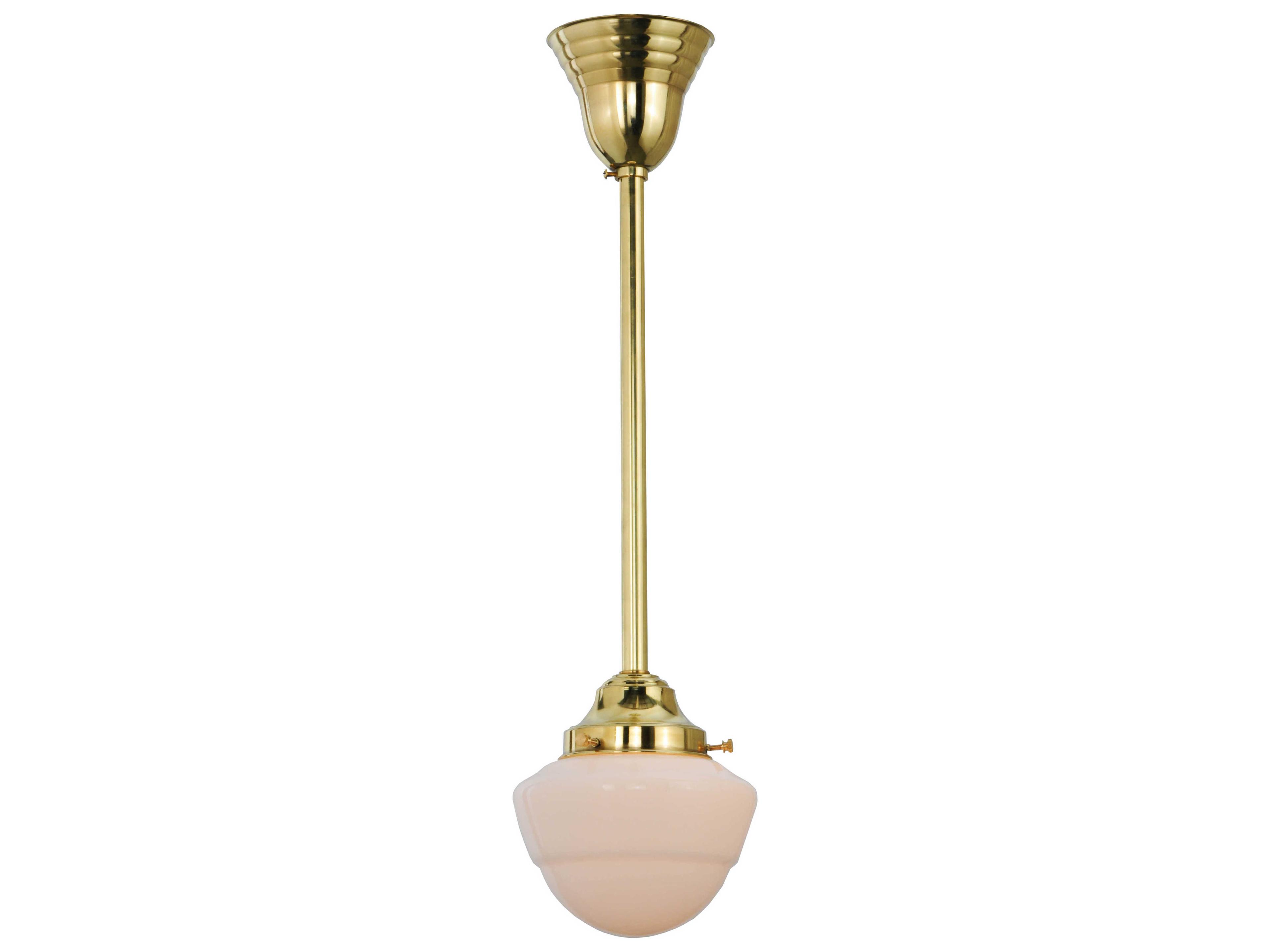 Deco 1-Light Brass Glass Pendant