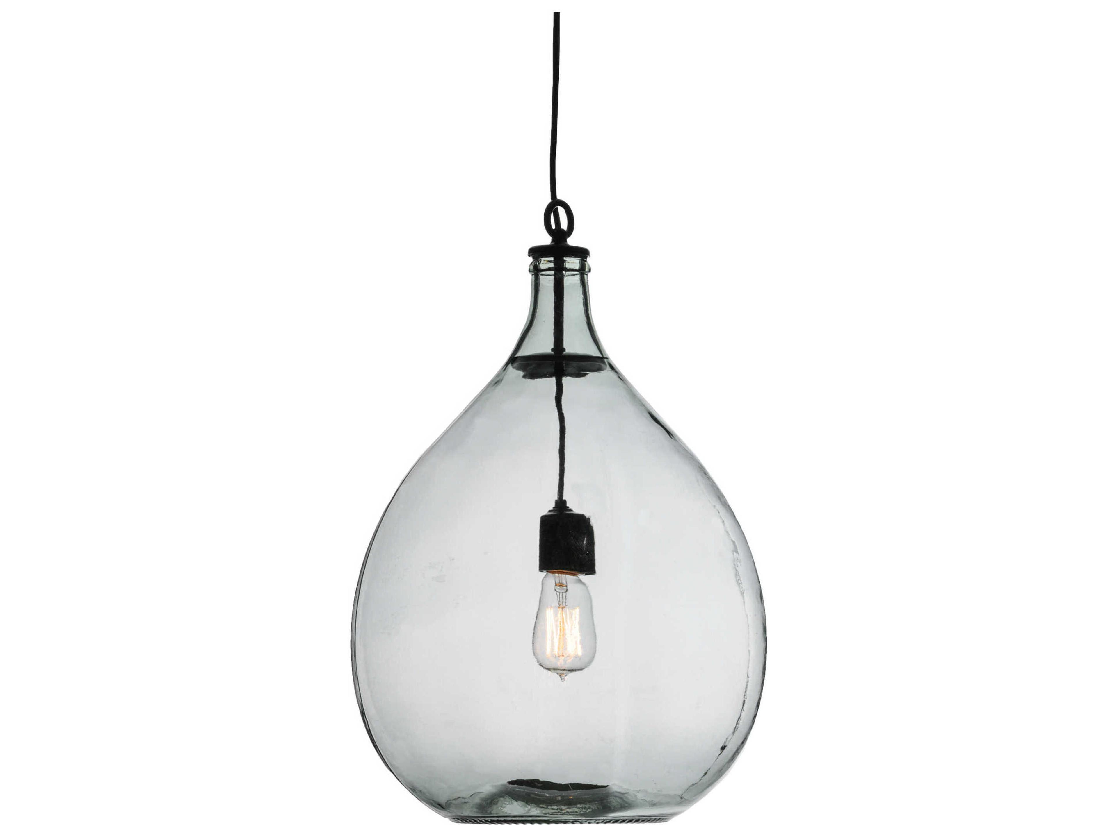 Deco 1-Light Black Glass Bell Pendant