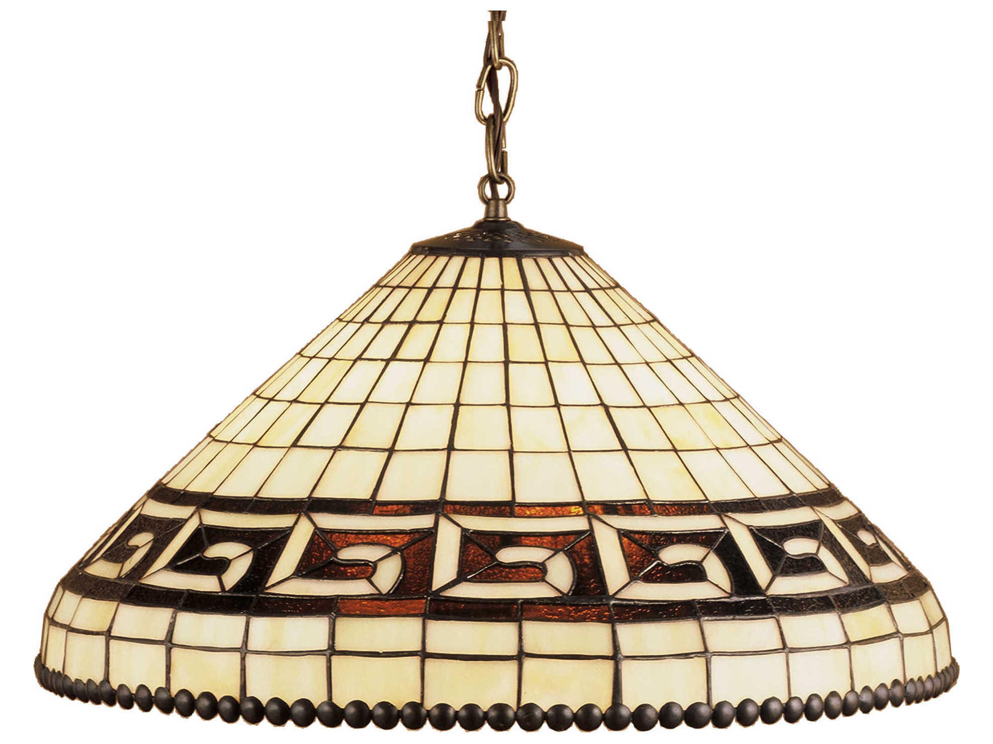 Deco 3-Light Bronze Tiffany Pendant