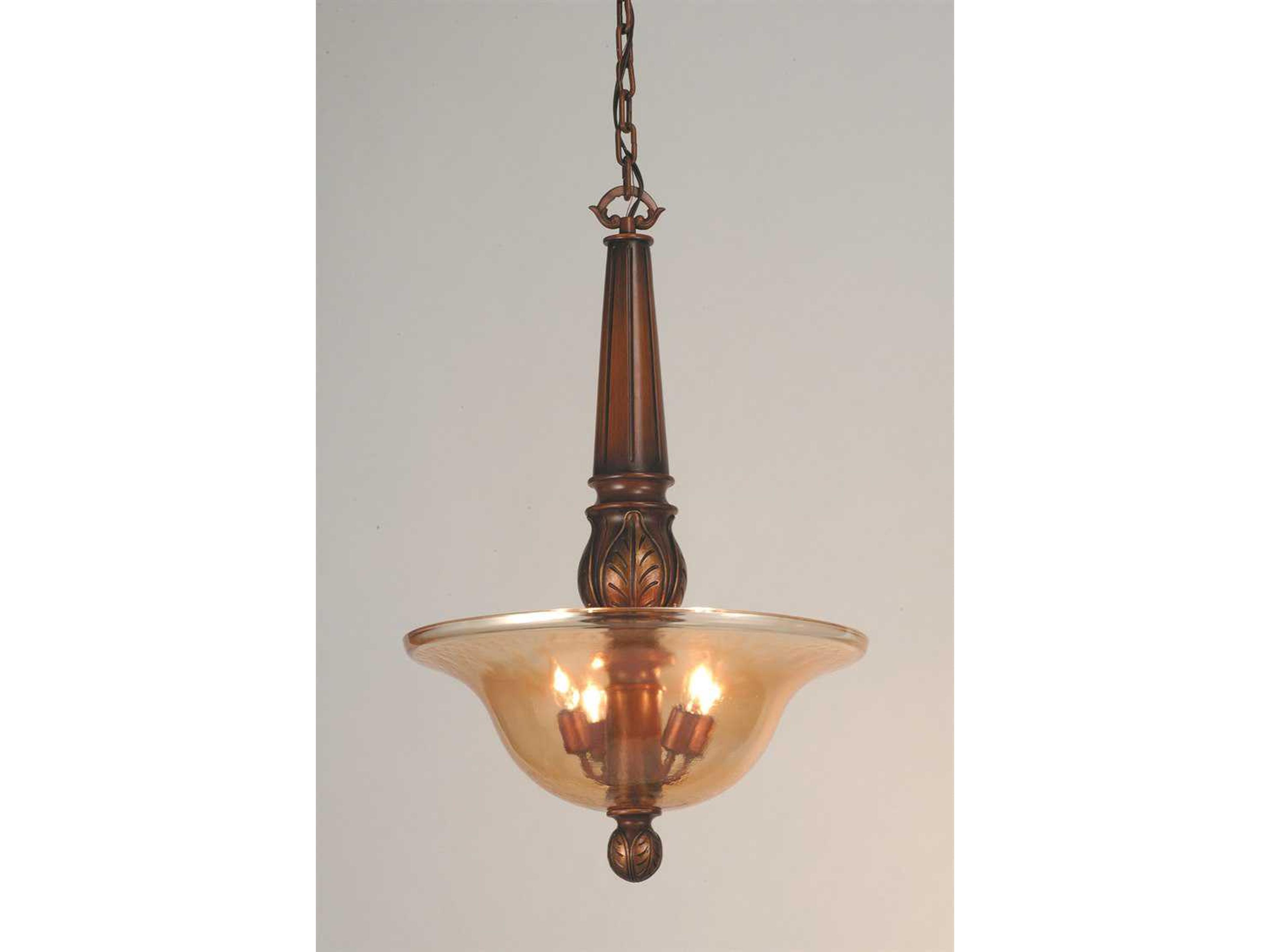 Deco 4-Light Red Bowl Pendant