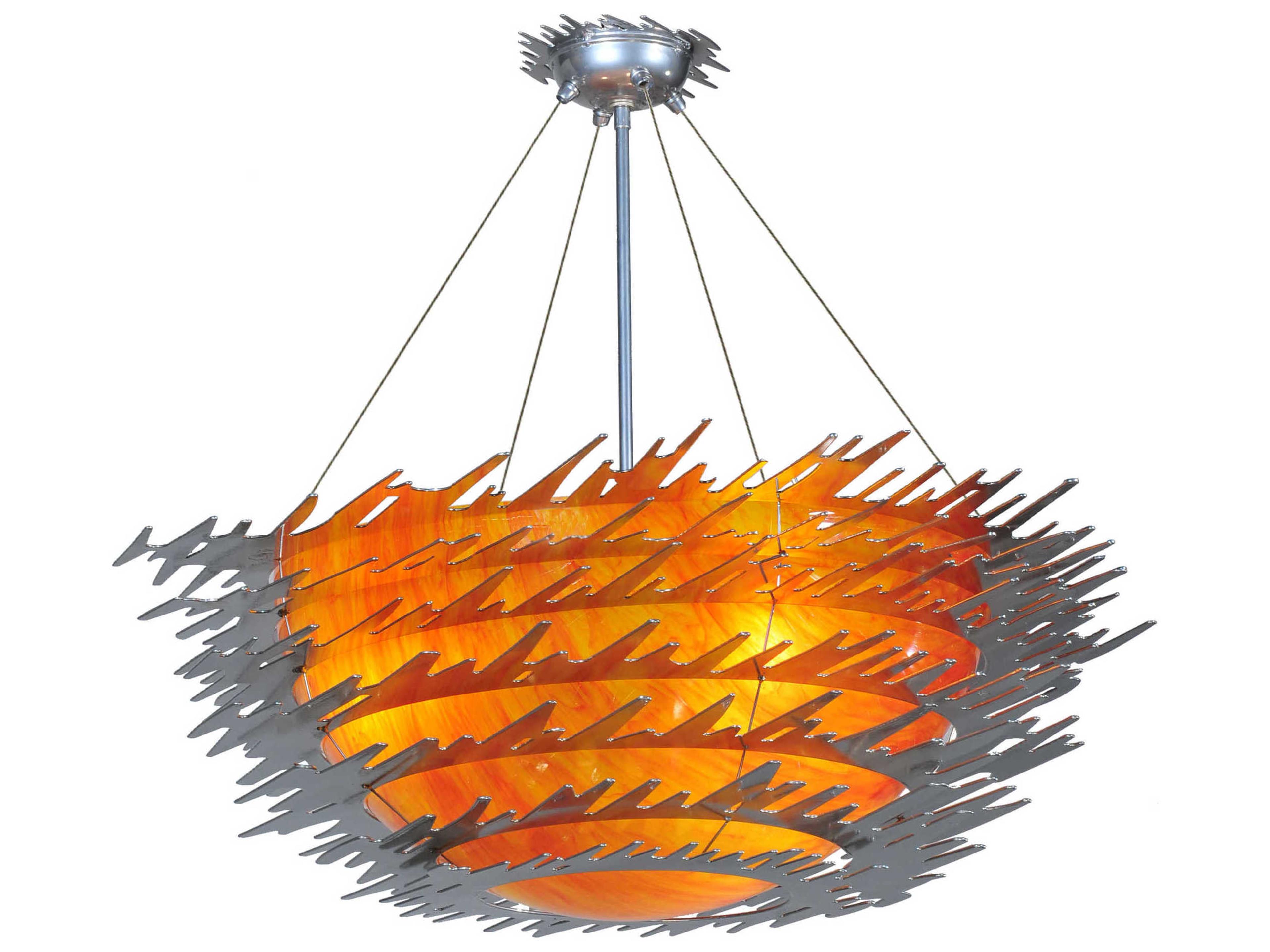 Deco 3-Light Chrome Semi Flush Mount