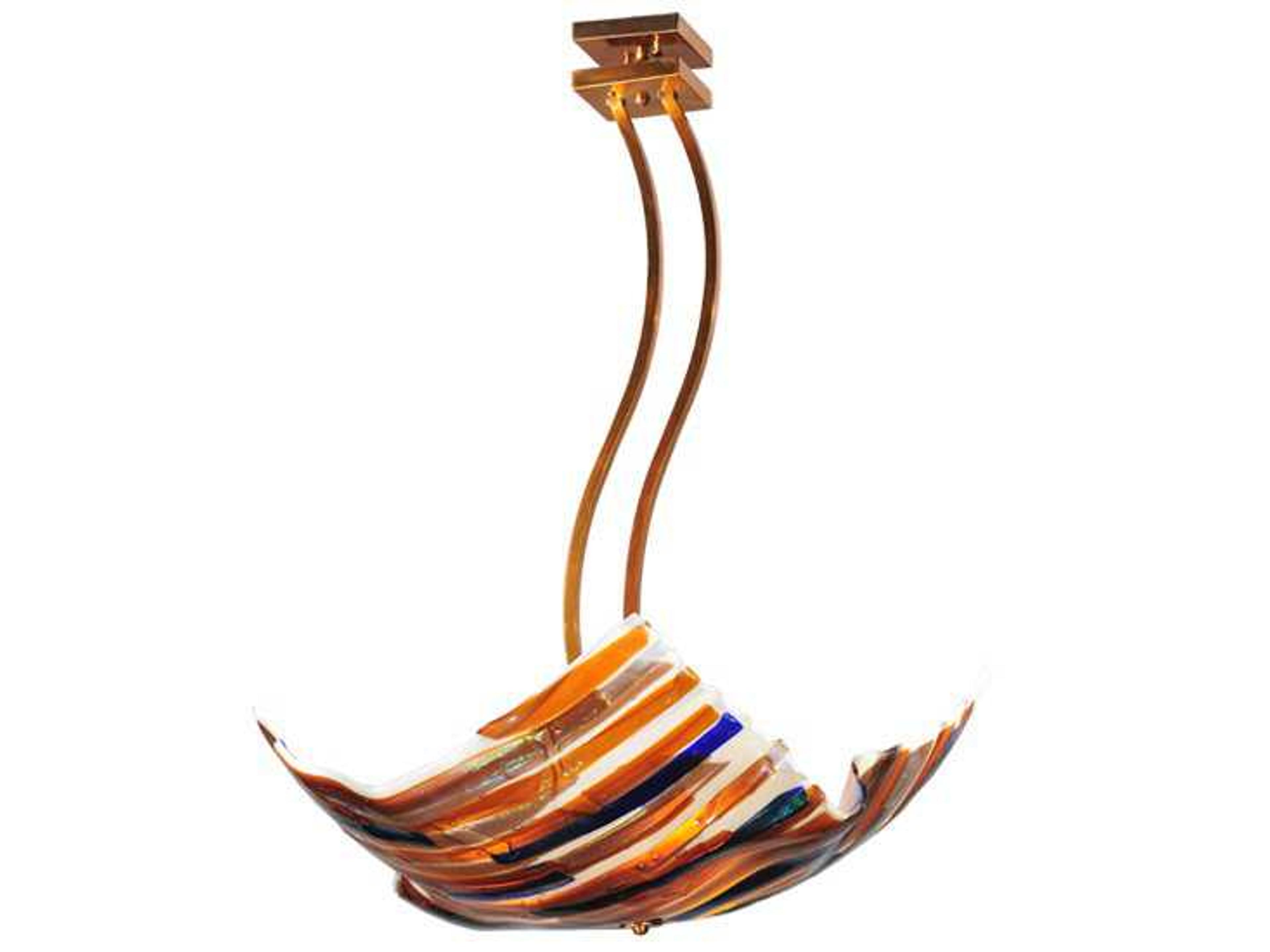 Metro Fusion 3-Light Gold Semi Flush Mount