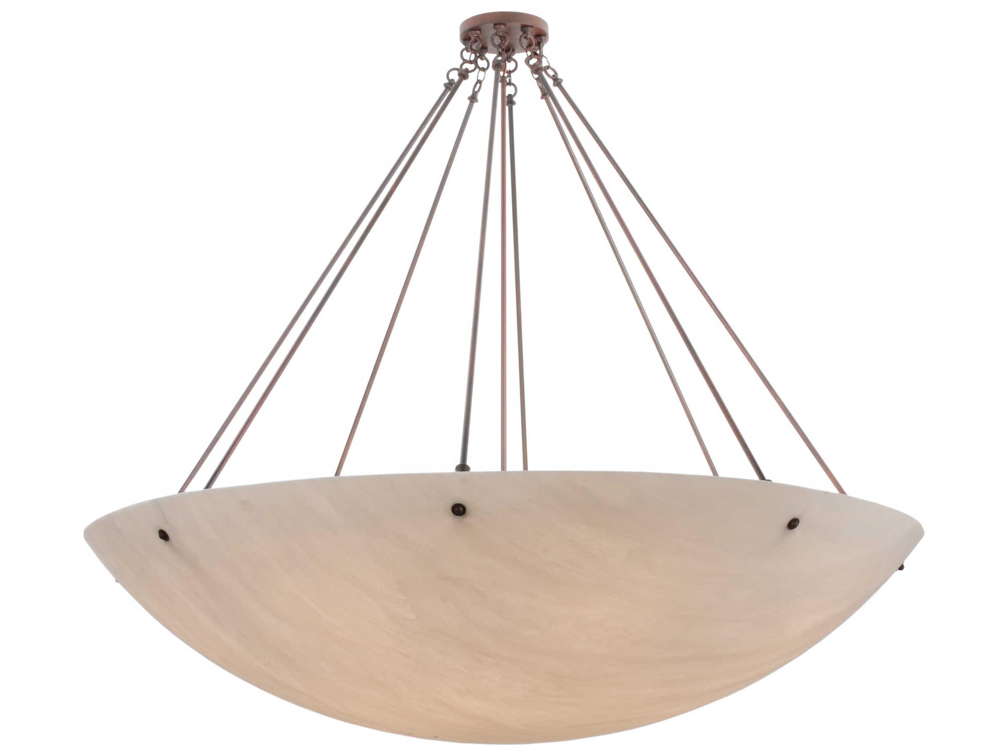 Deco 16-Light-Light Red Glass Bowl Semi Flush Mount