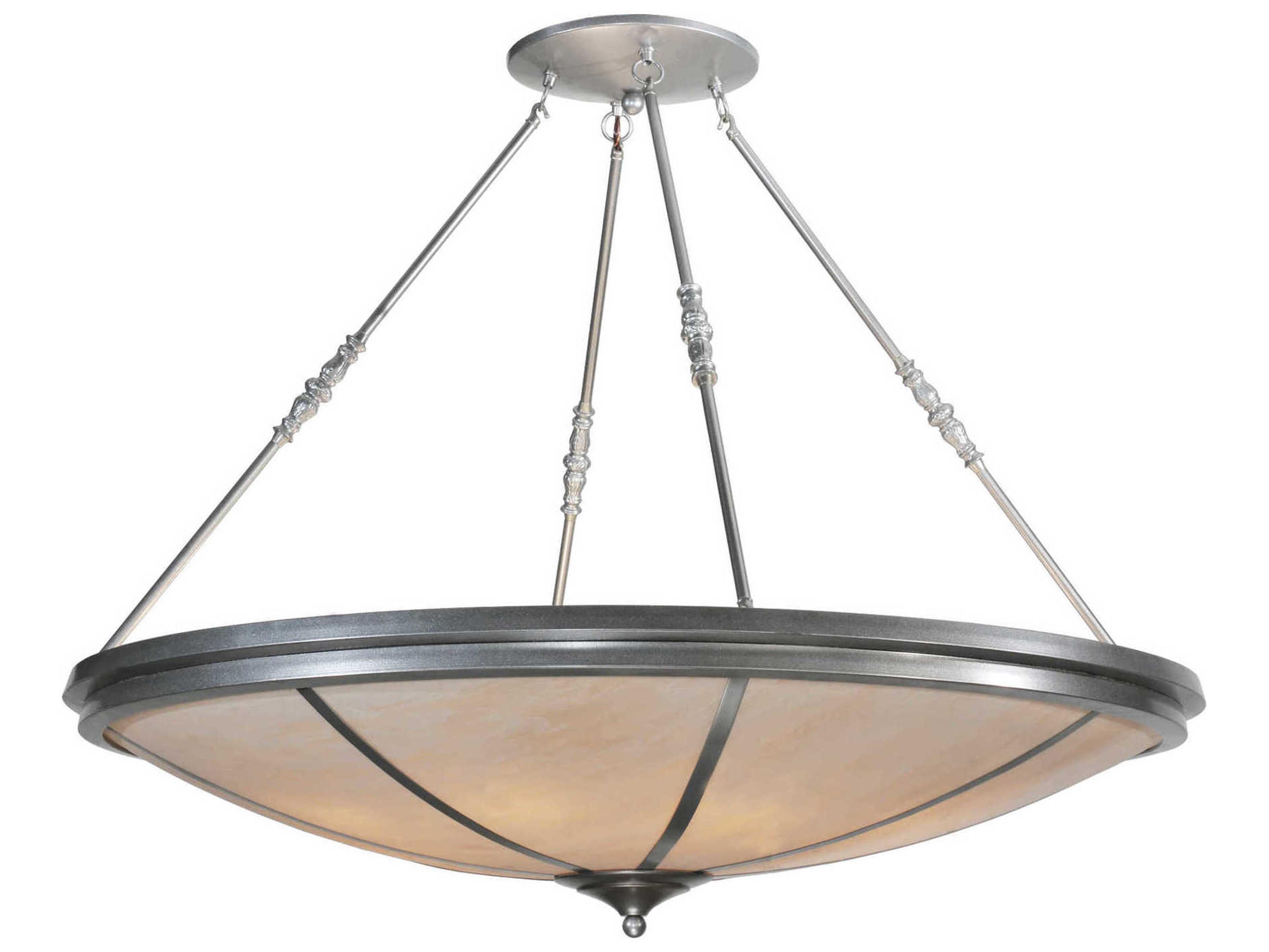 Deco 8-Light Nickel Bowl Semi Flush Mount