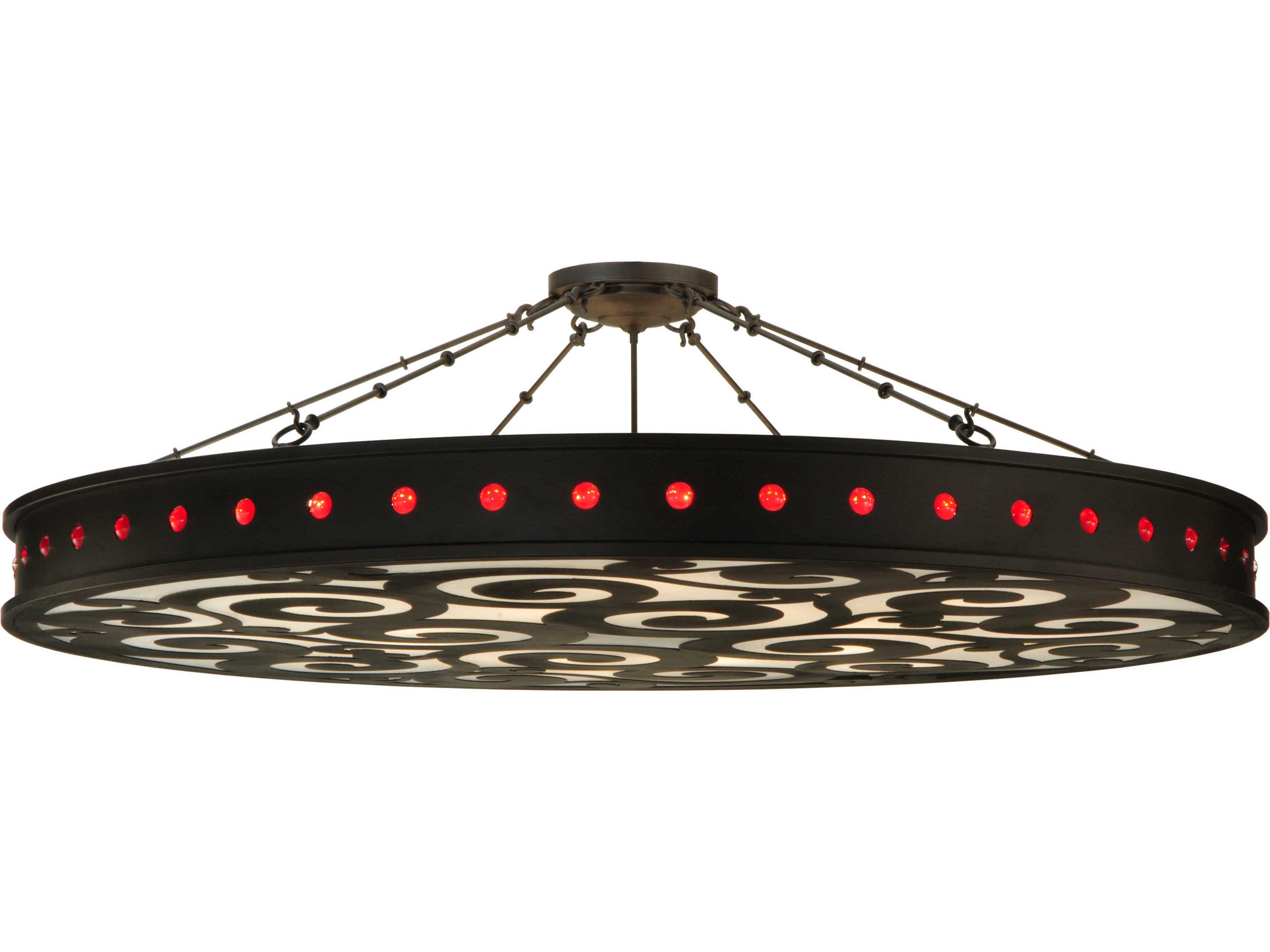 Deco 16-Light-Light Brown Drum Semi Flush Mount