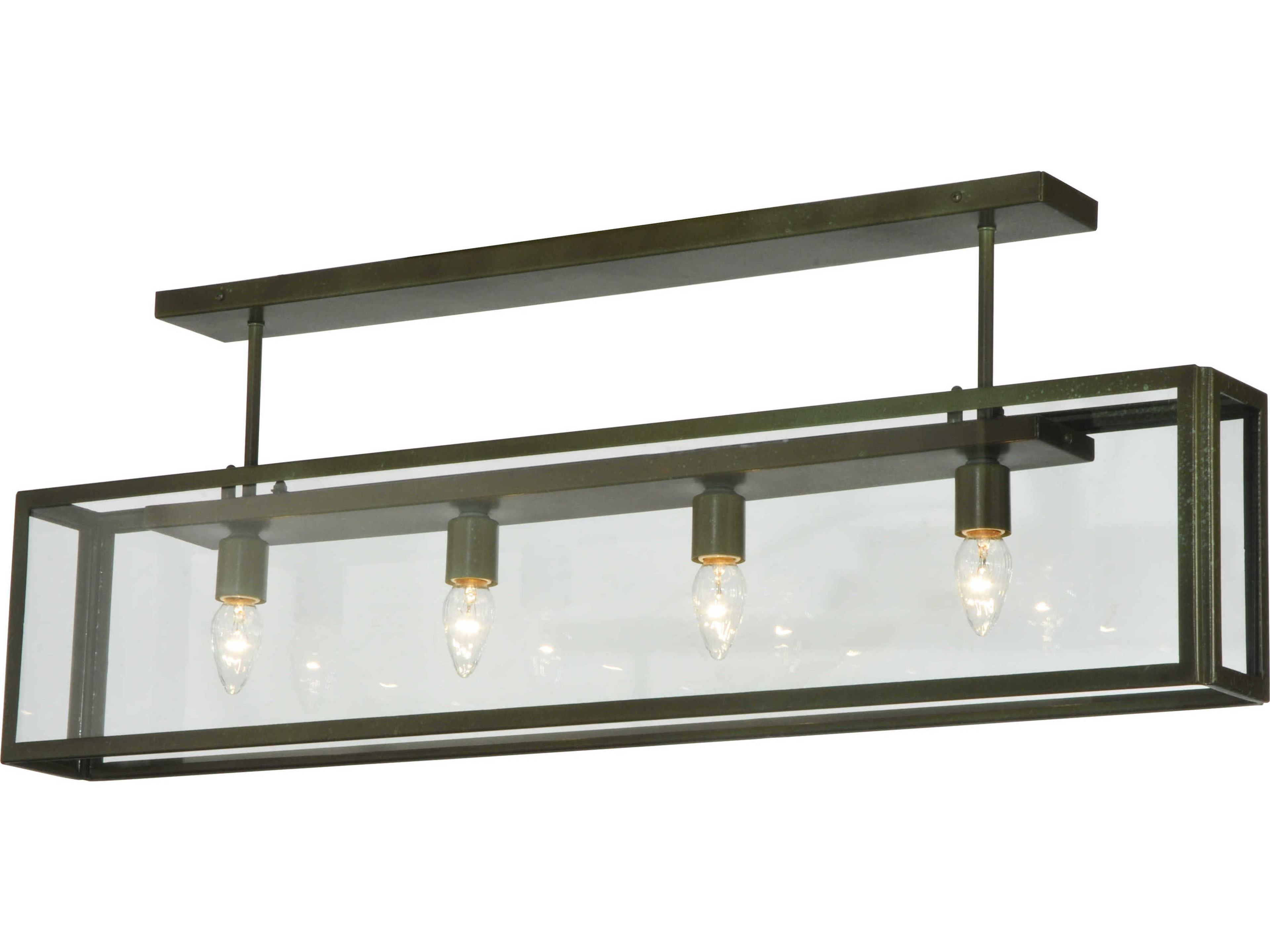 Deco 4-Light Black Linear Semi Flush Mount