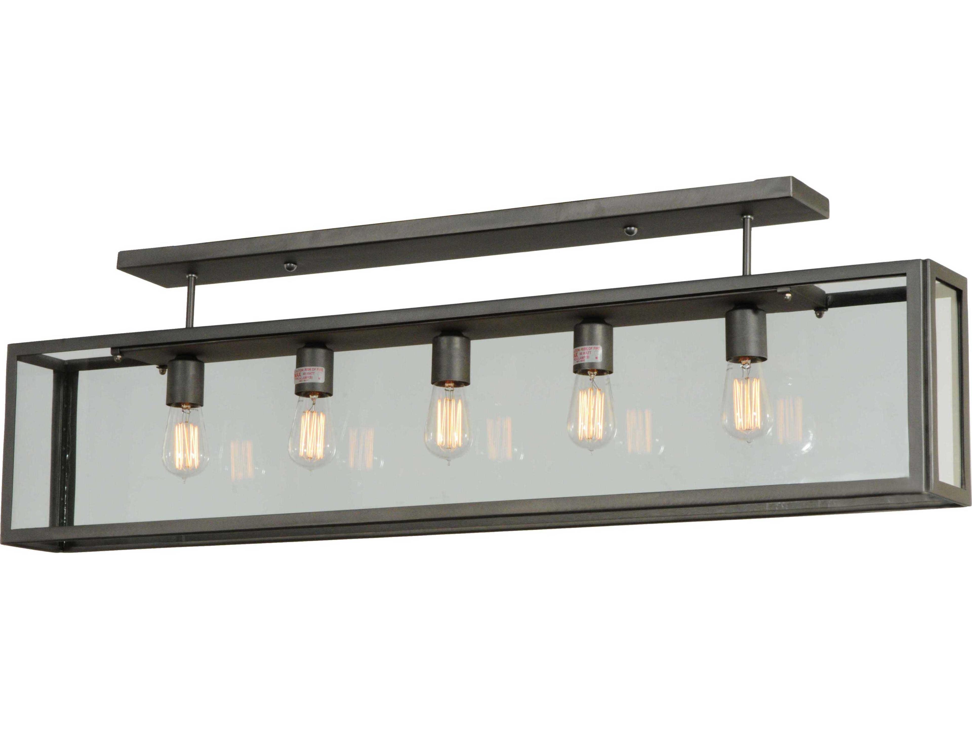 Deco 5-Light Gray Geometric Semi Flush Mount