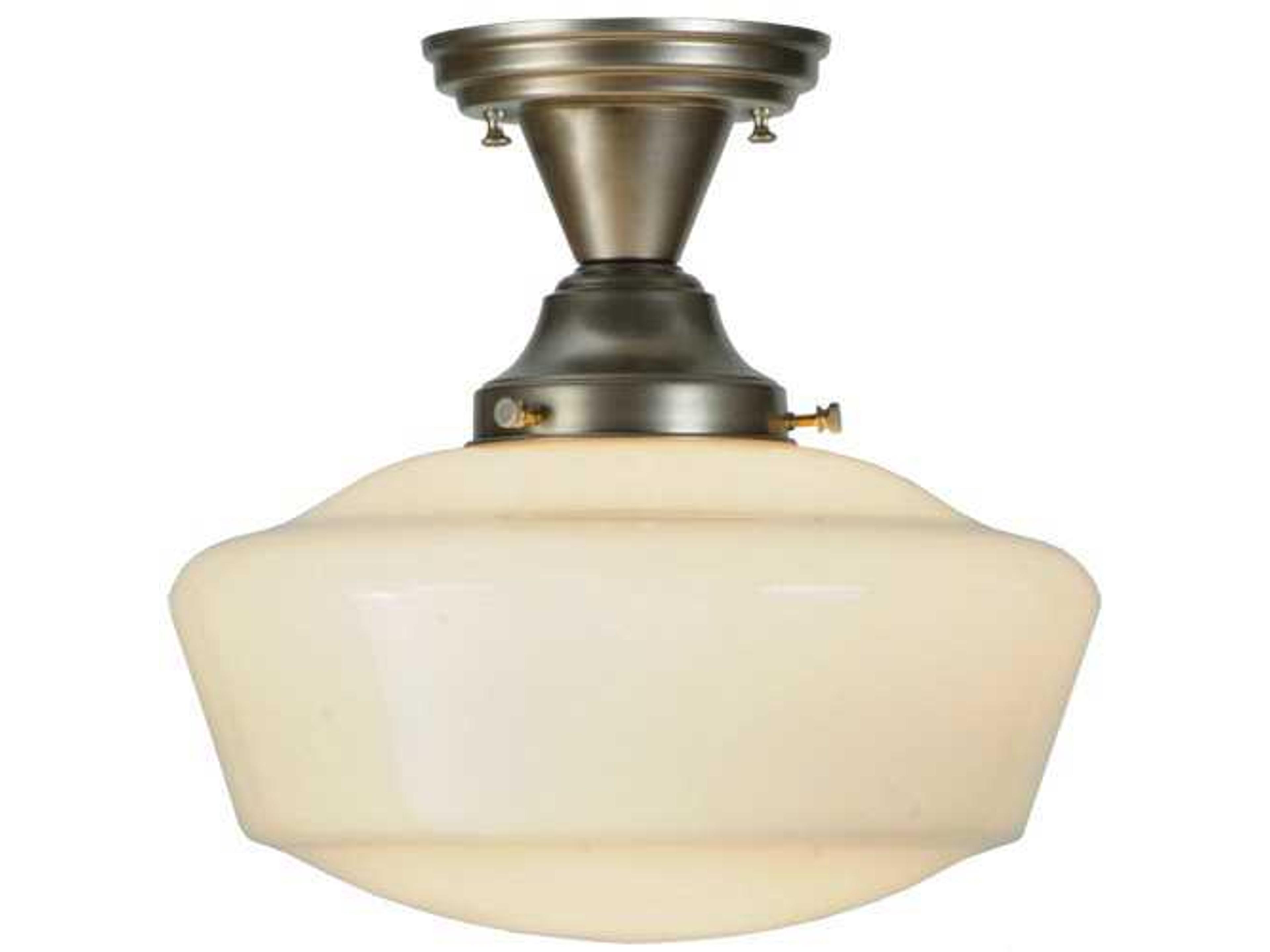 Deco 1-Light Nickel Glass Semi Flush Mount