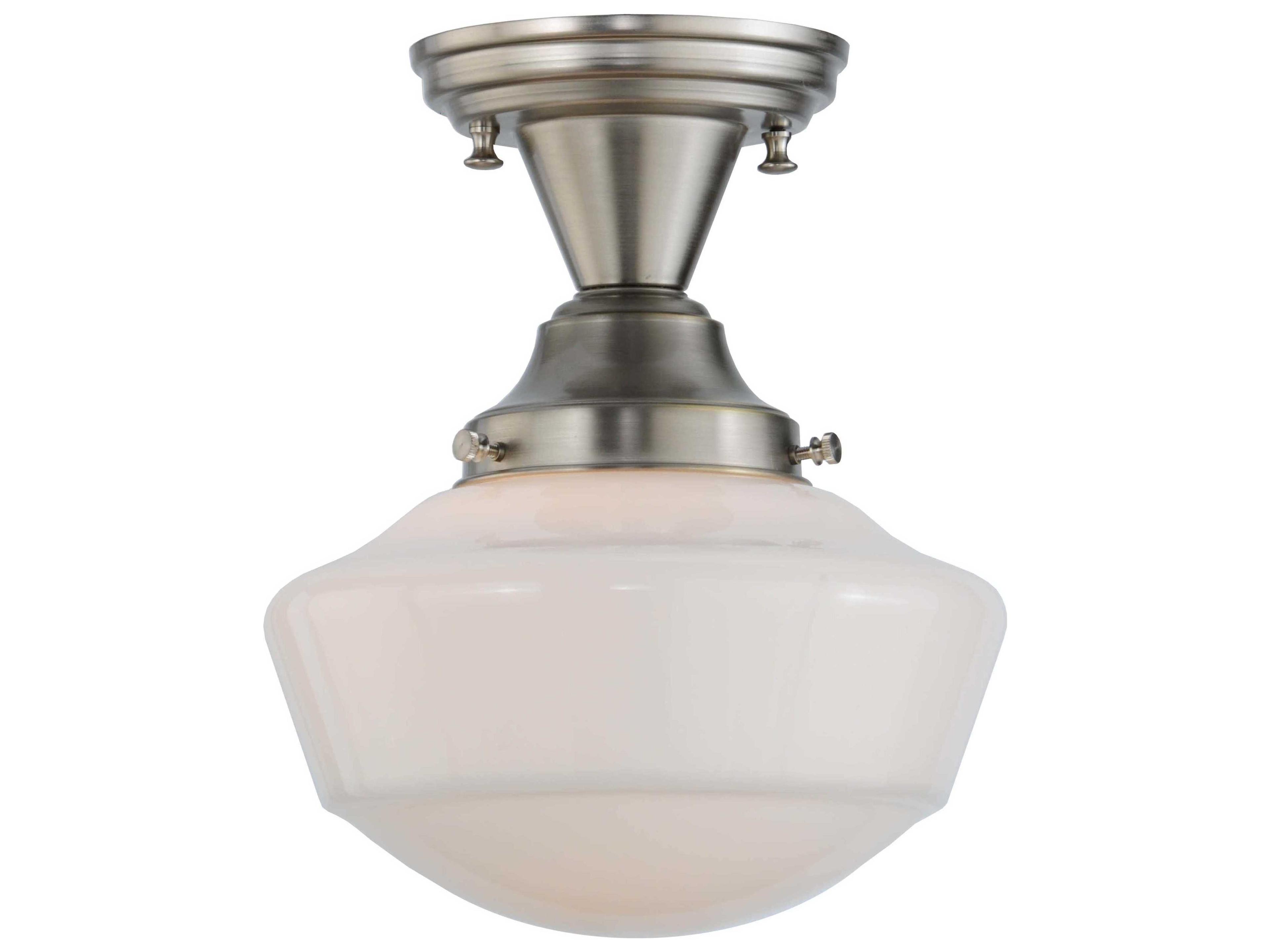Deco 1-Light Gray Glass Semi Flush Mount