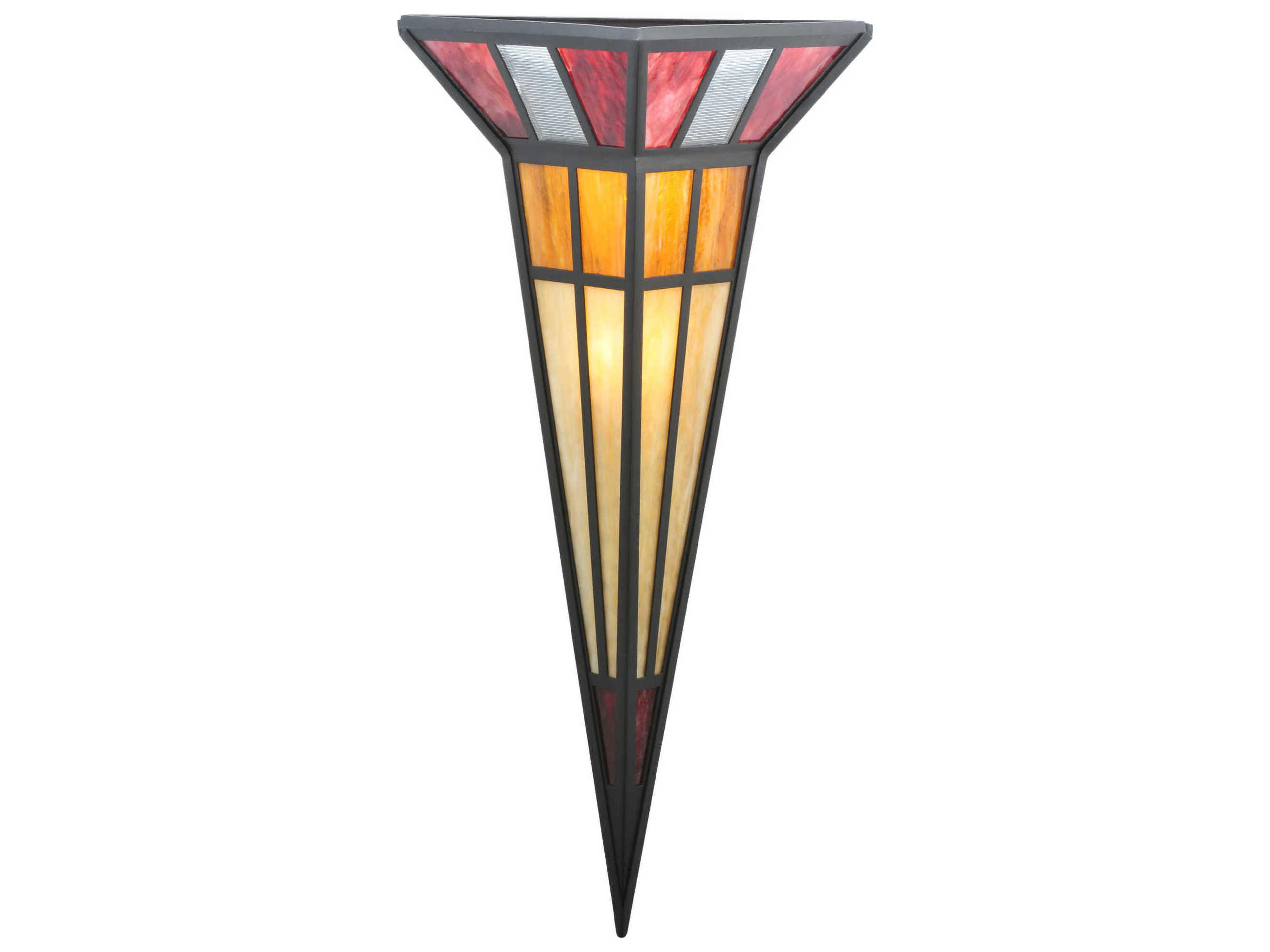 Deco 2-Light Black Glass Wall Sconce