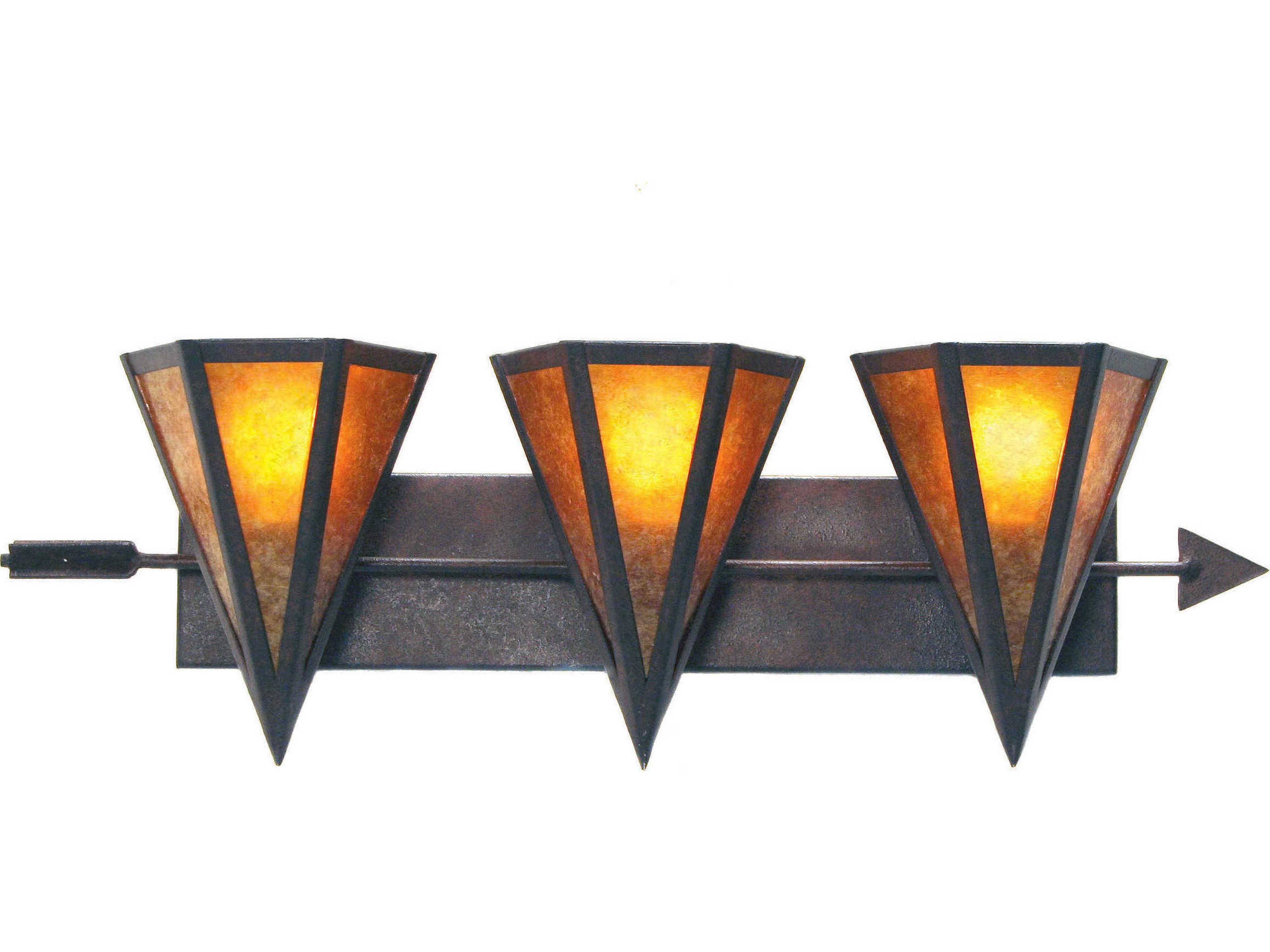 Desert Arrow 3-Light Amber Mica Brown Vanity Light