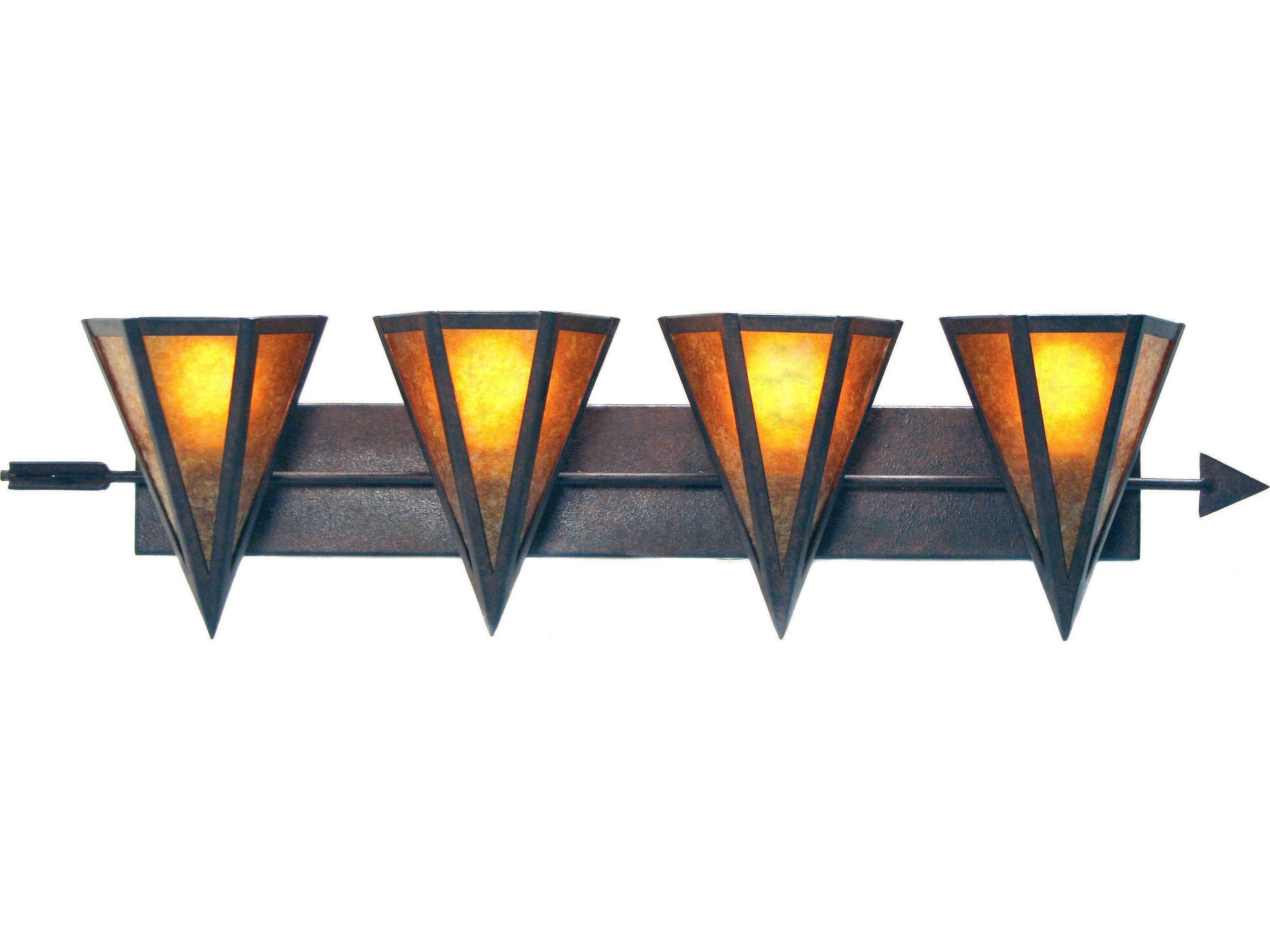 Desert Arrow 4-Light Amber Mica Brown Vanity Light