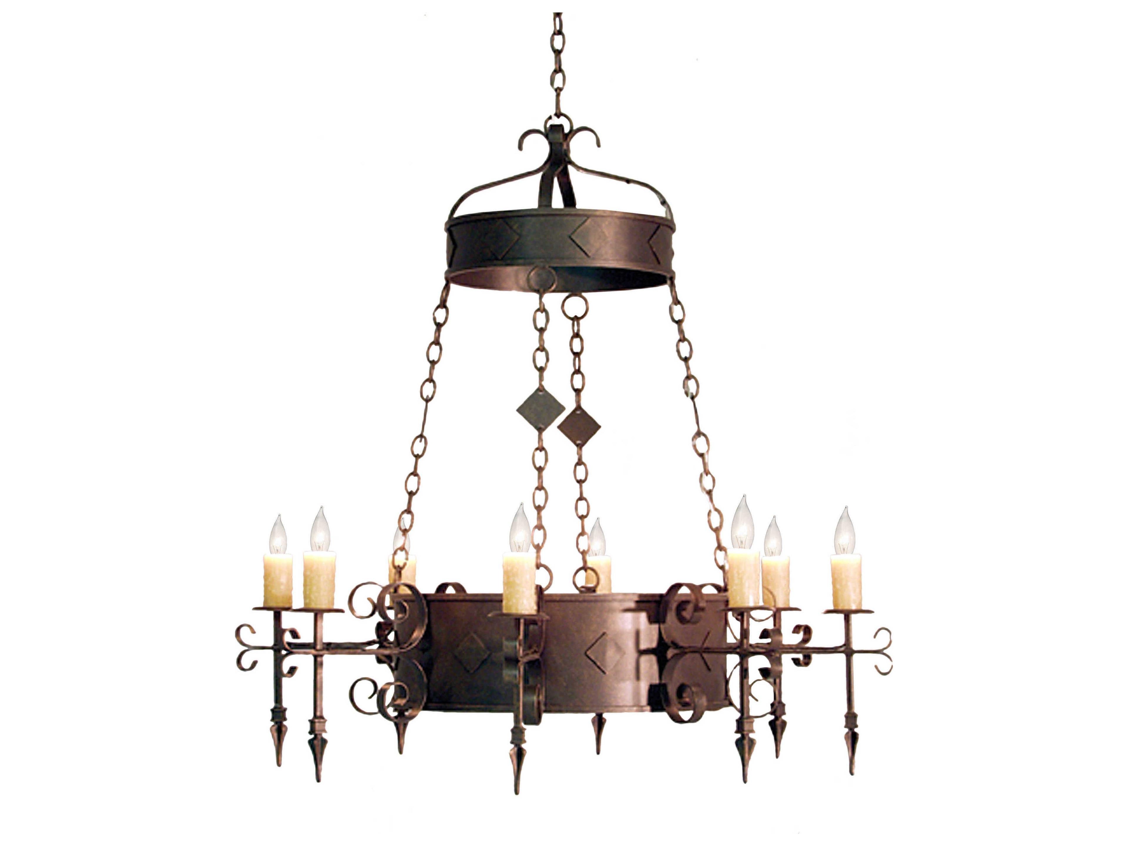 Diamante 8-Light Gilded Tobacco Brown Candelabra Chandelier
