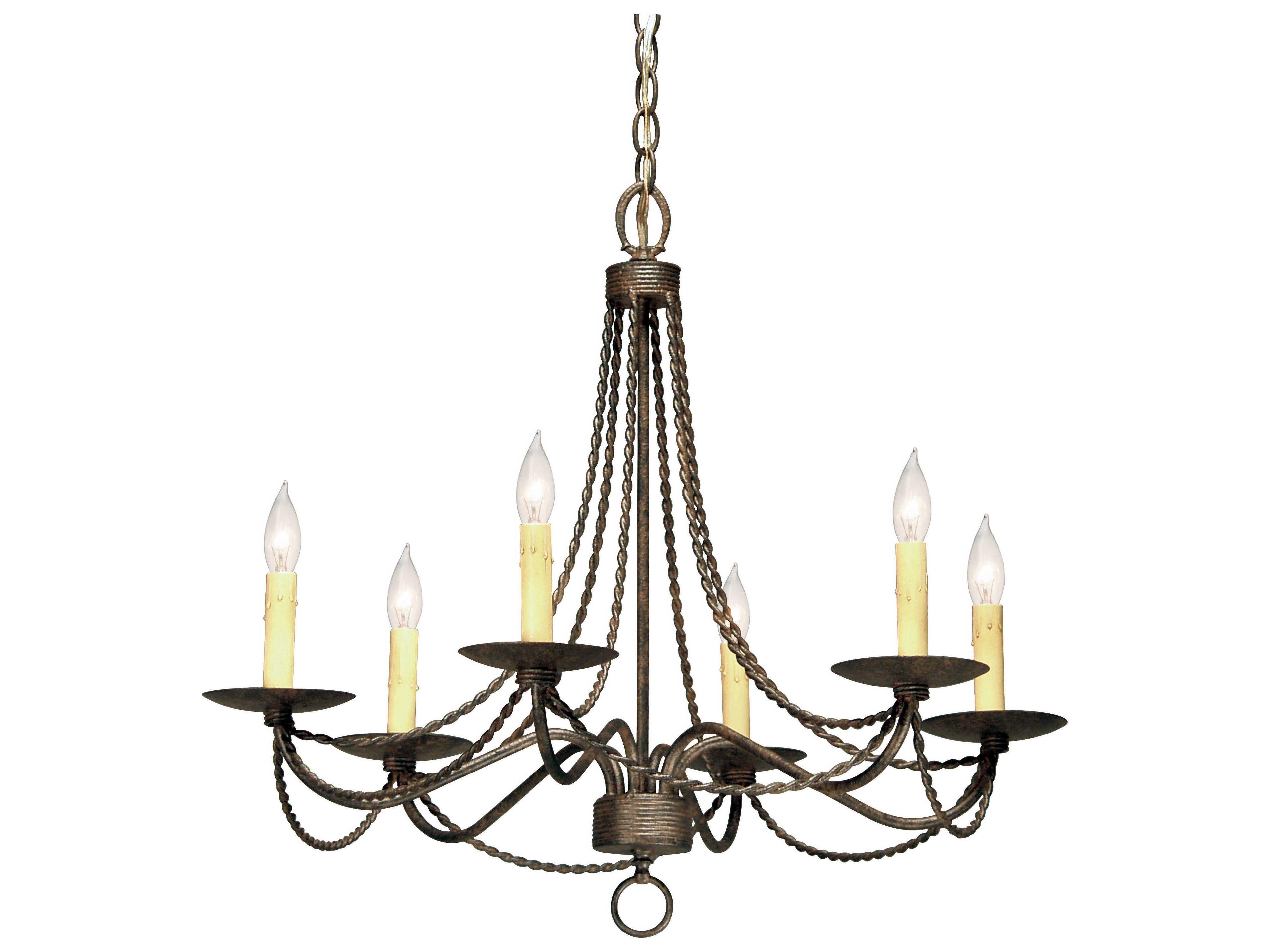 Edwin 6-Light Brown Candelabra Chandelier