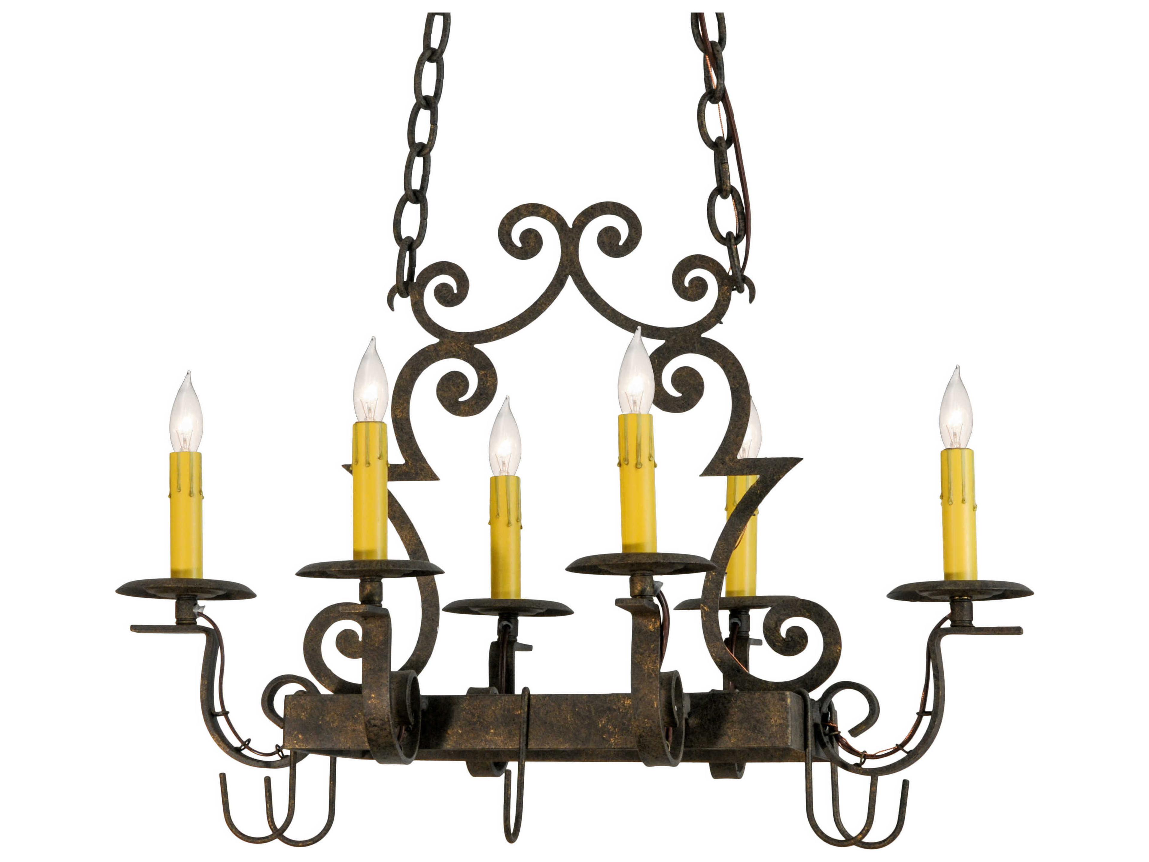 Elara 6-Light Blackwash Candelabra Chandelier