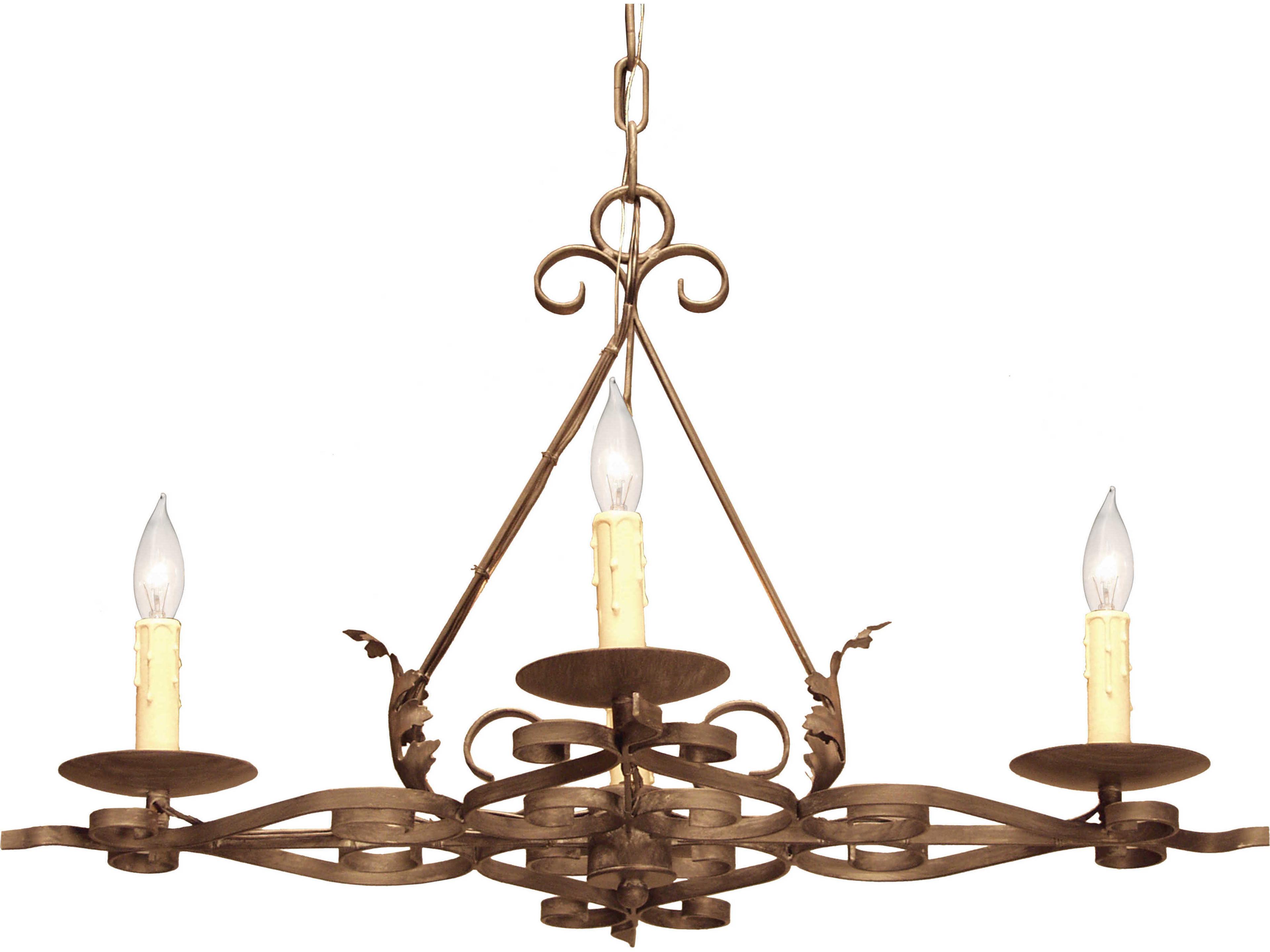 Elianna Rustic Iron Brown Candelabra Chandelier