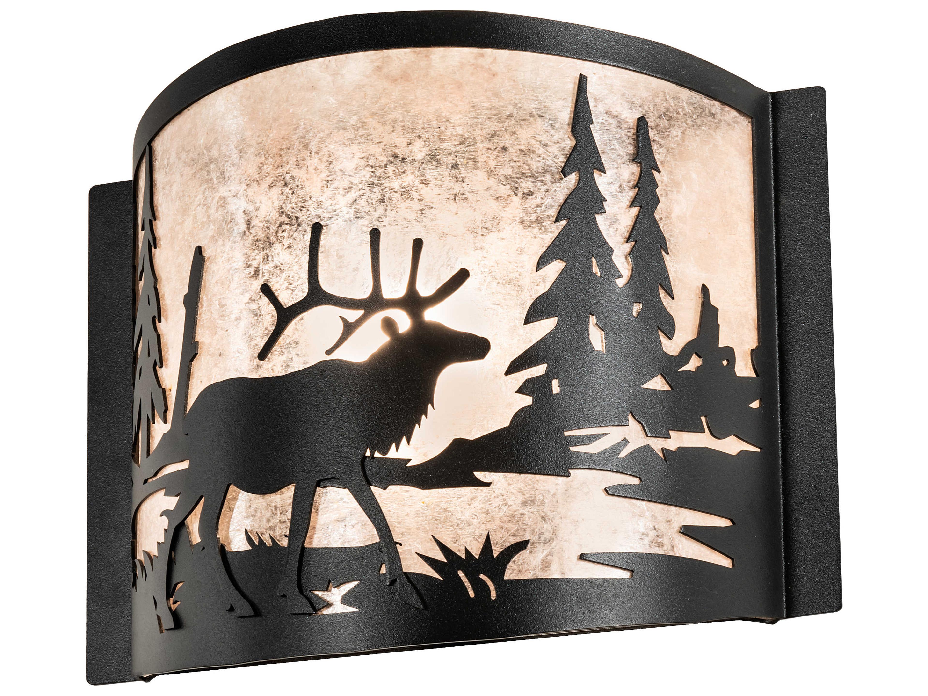 Meyda Elk 1-Light Textured Black Wall Sconce