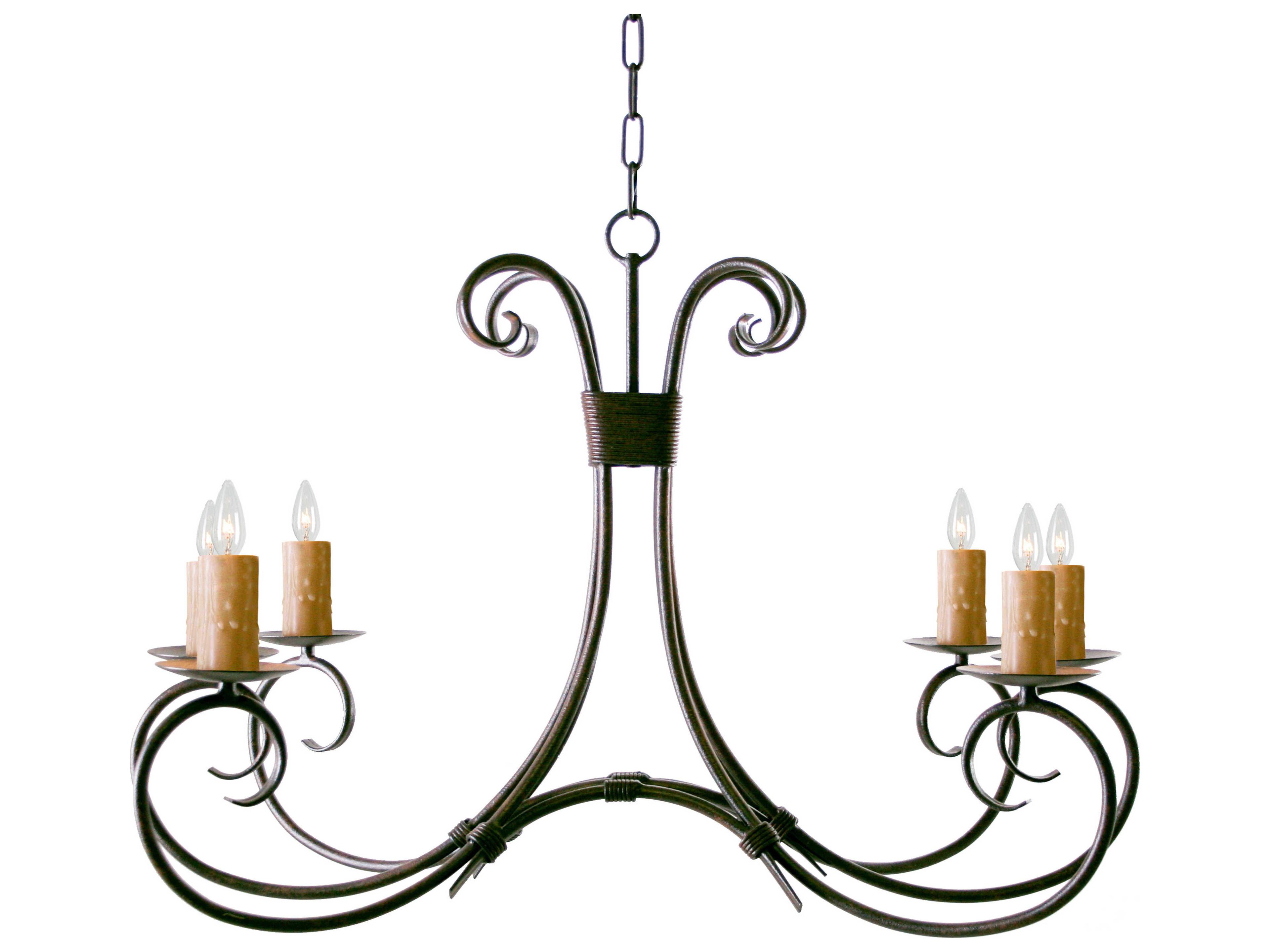 Elon 6-Light Rusty Nail Gray Island Pendant