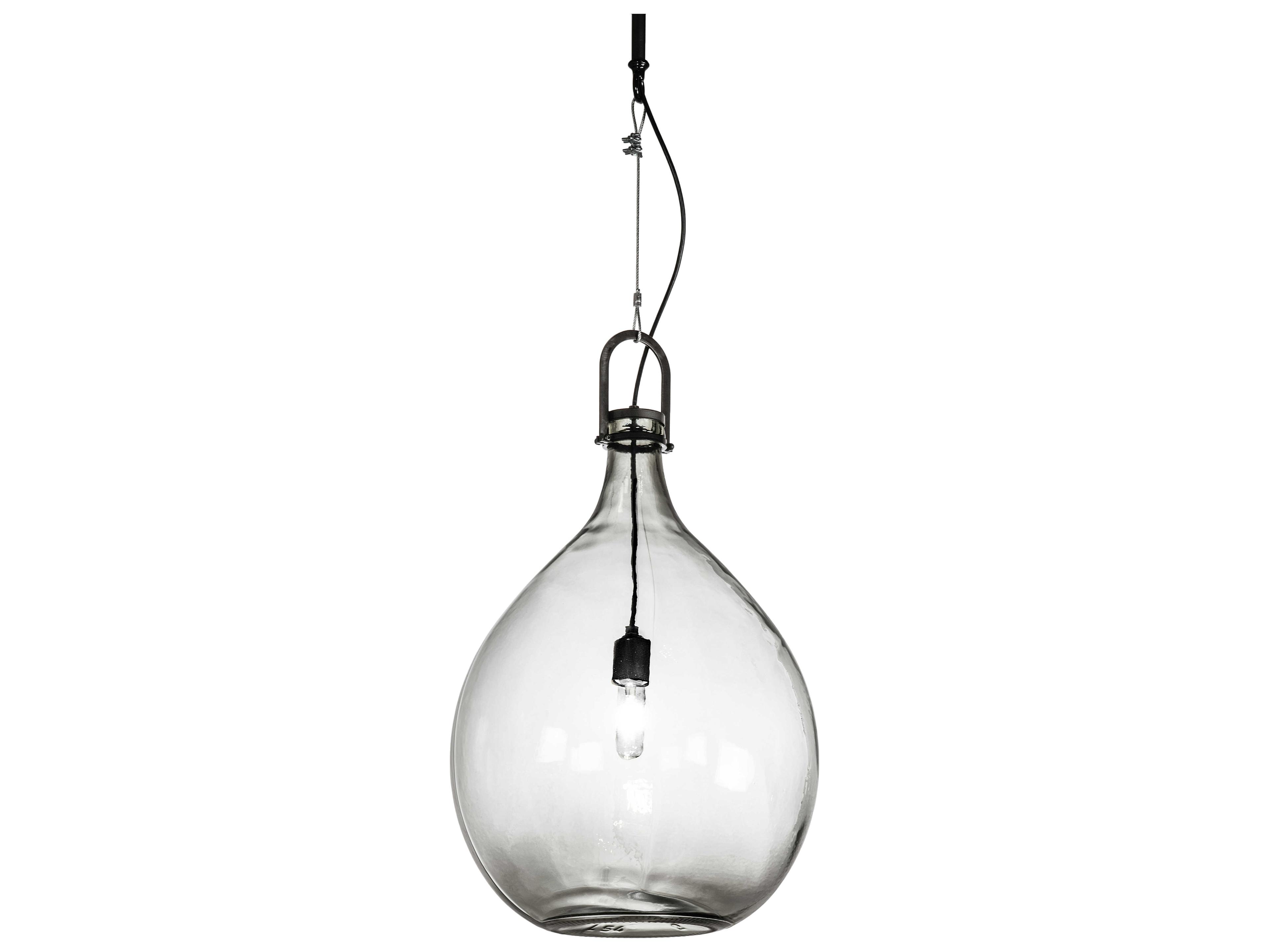 Euri Tanta 1-Light Black Chrome Glass Bell Pendant