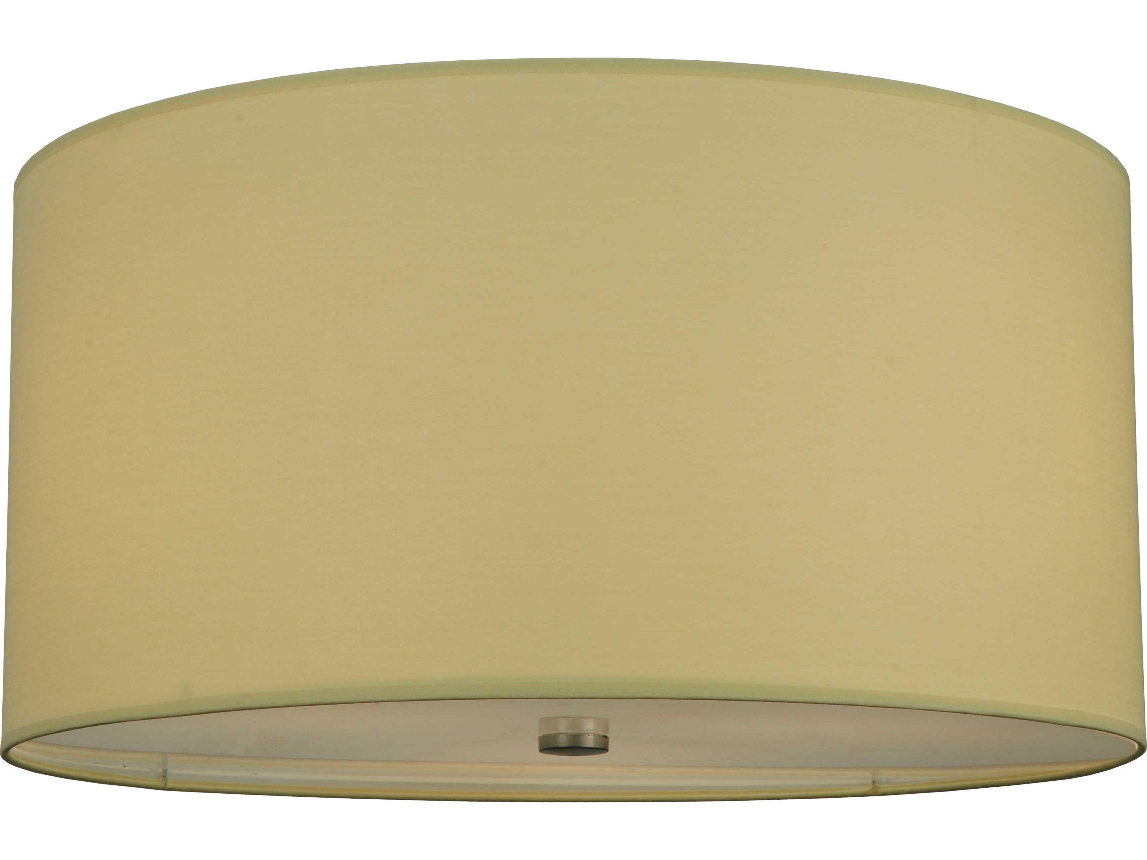 Fabric 3-Light Chrome Drum Flush Mount