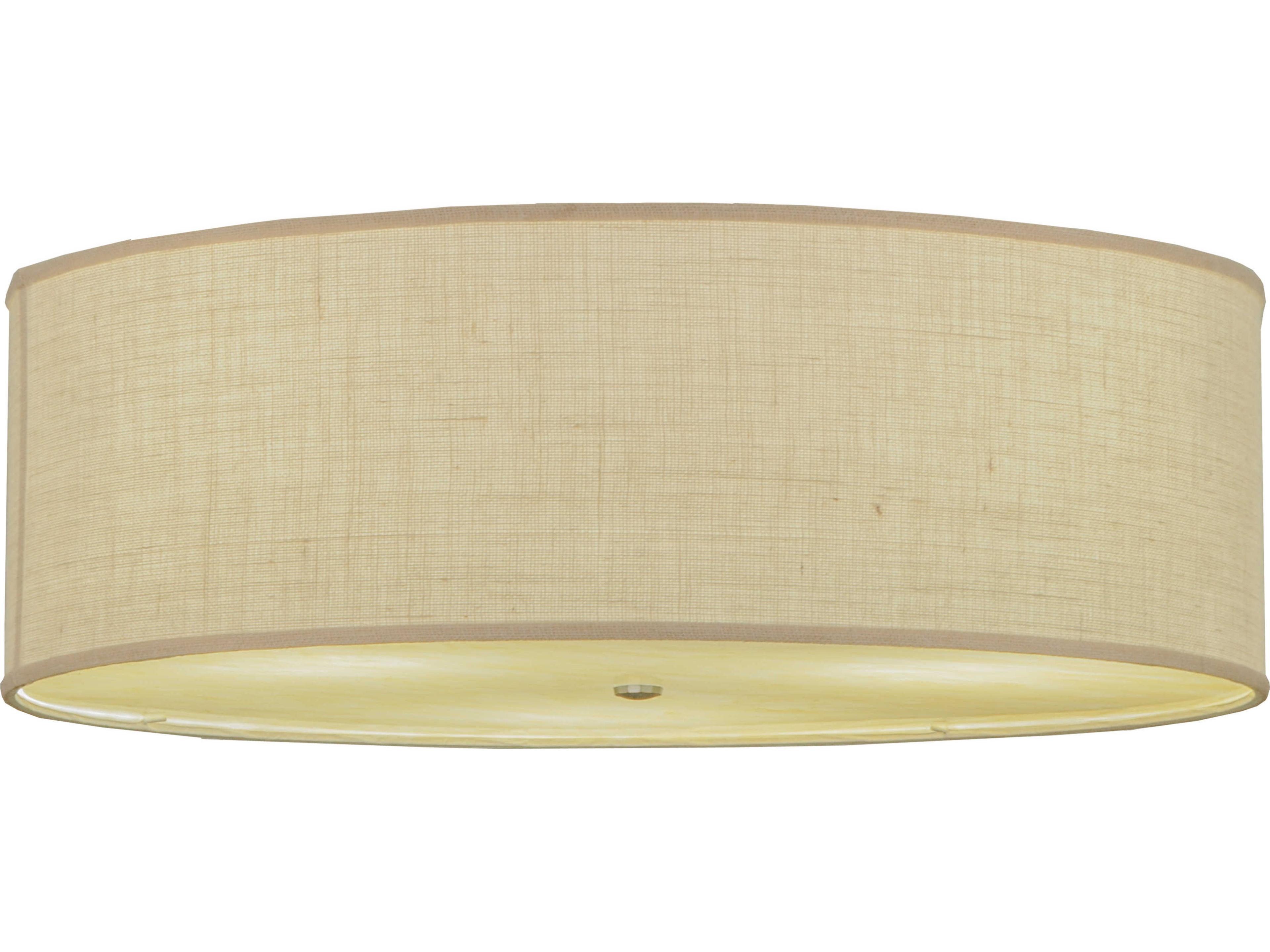 Fabric 3-Light Off White Drum Flush Mount