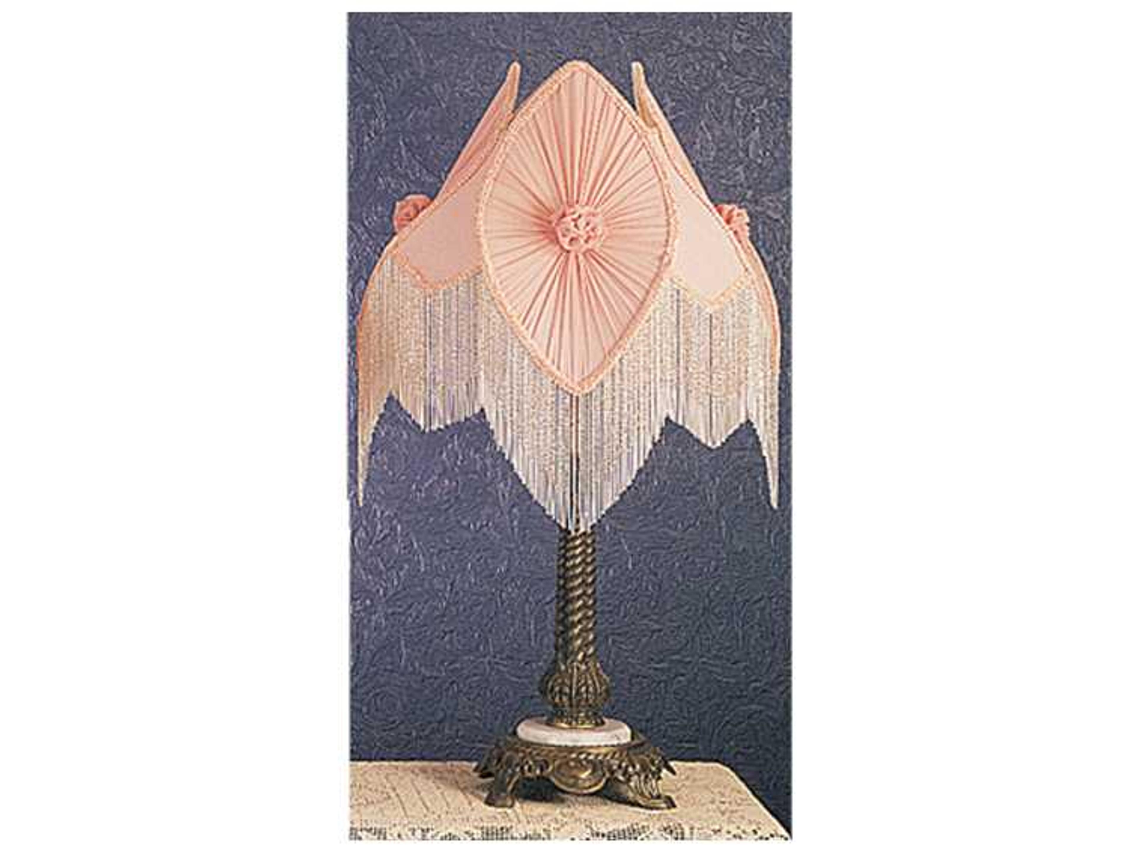 Lighting Fabric & Fringe Pink Table Lamp