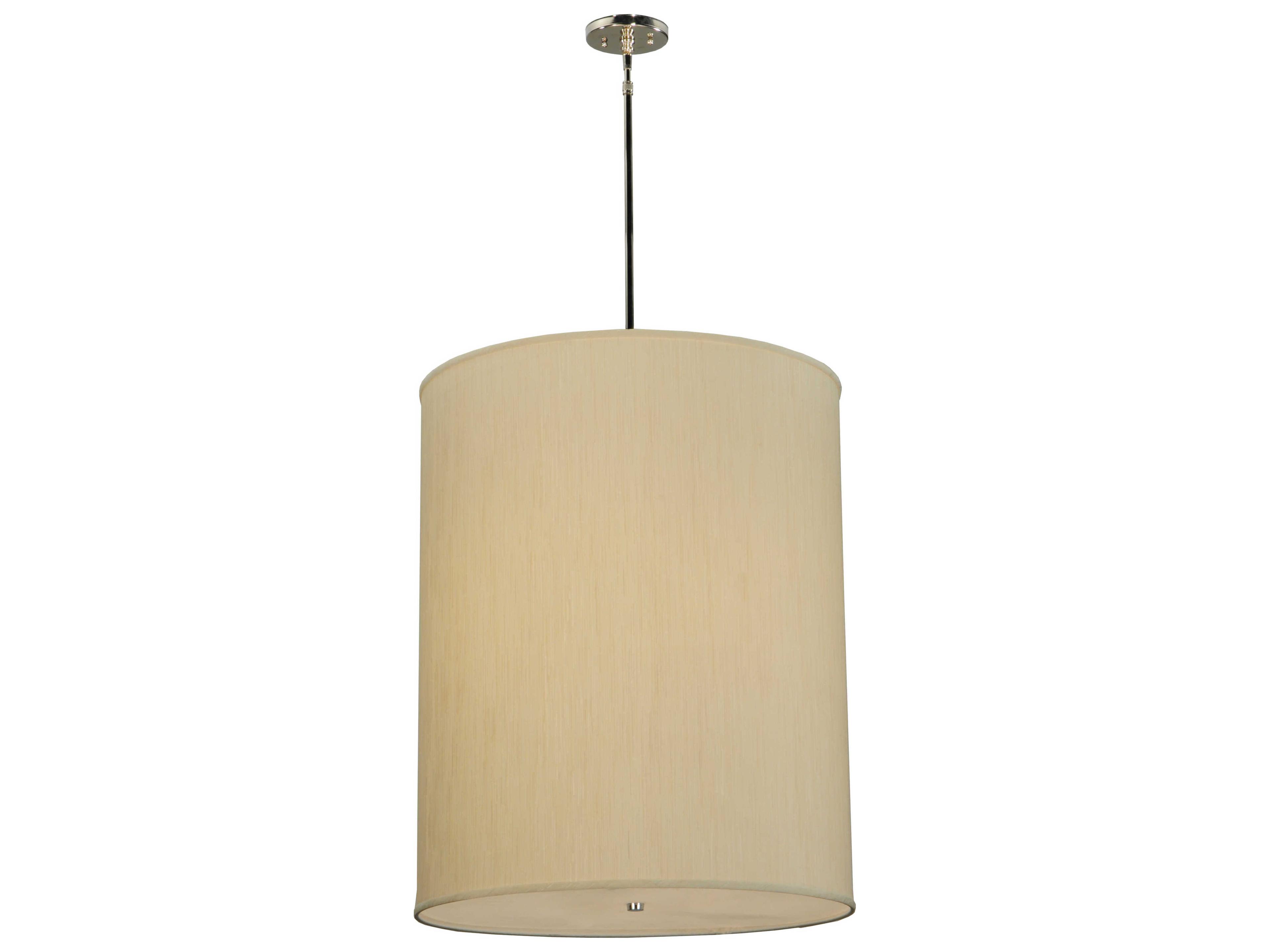 Fabric 5-Light Nickel Drum Pendant