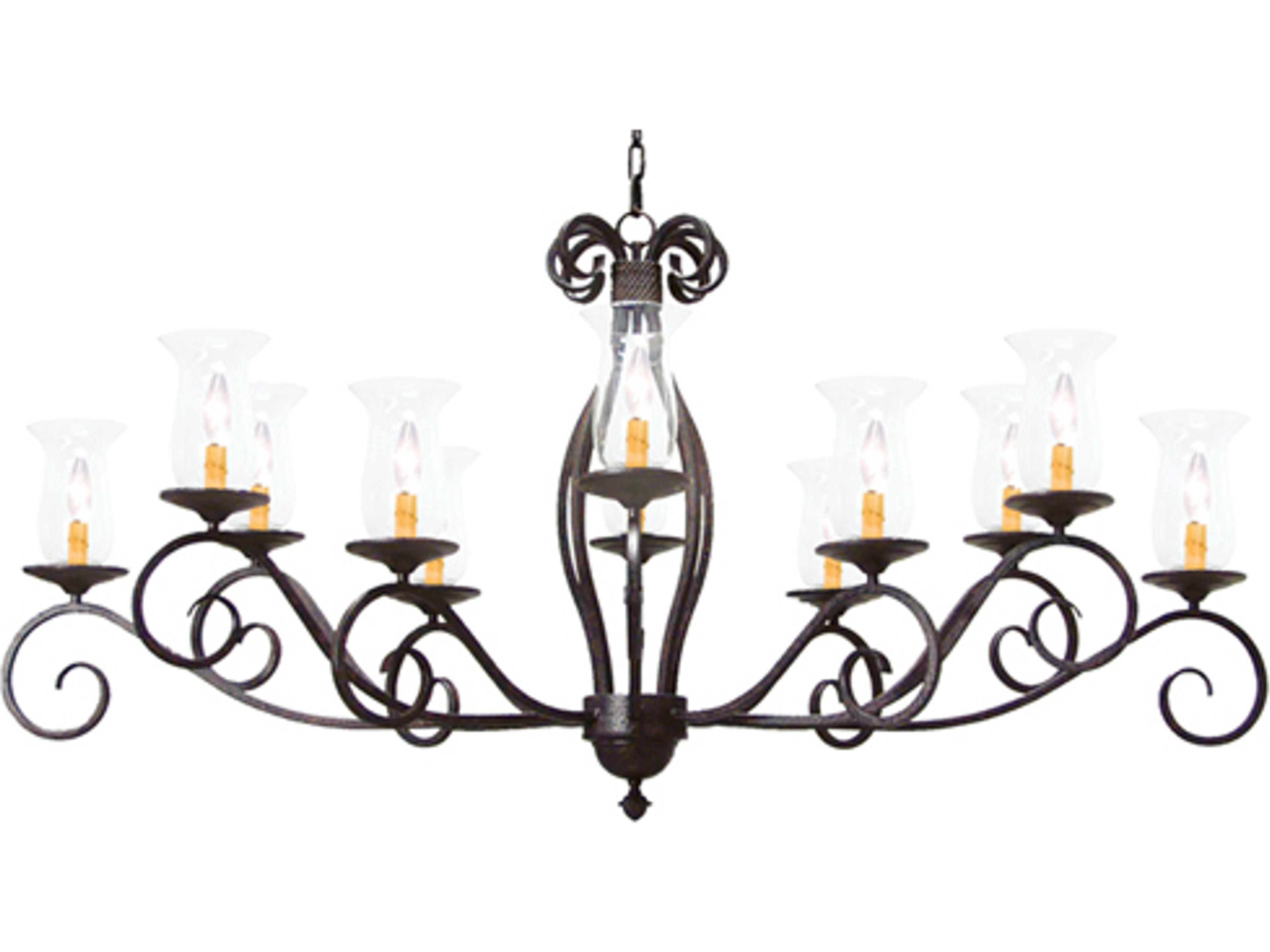 Firenze 12-Light Cajun Spice Brown Glass Bell Island Pendant