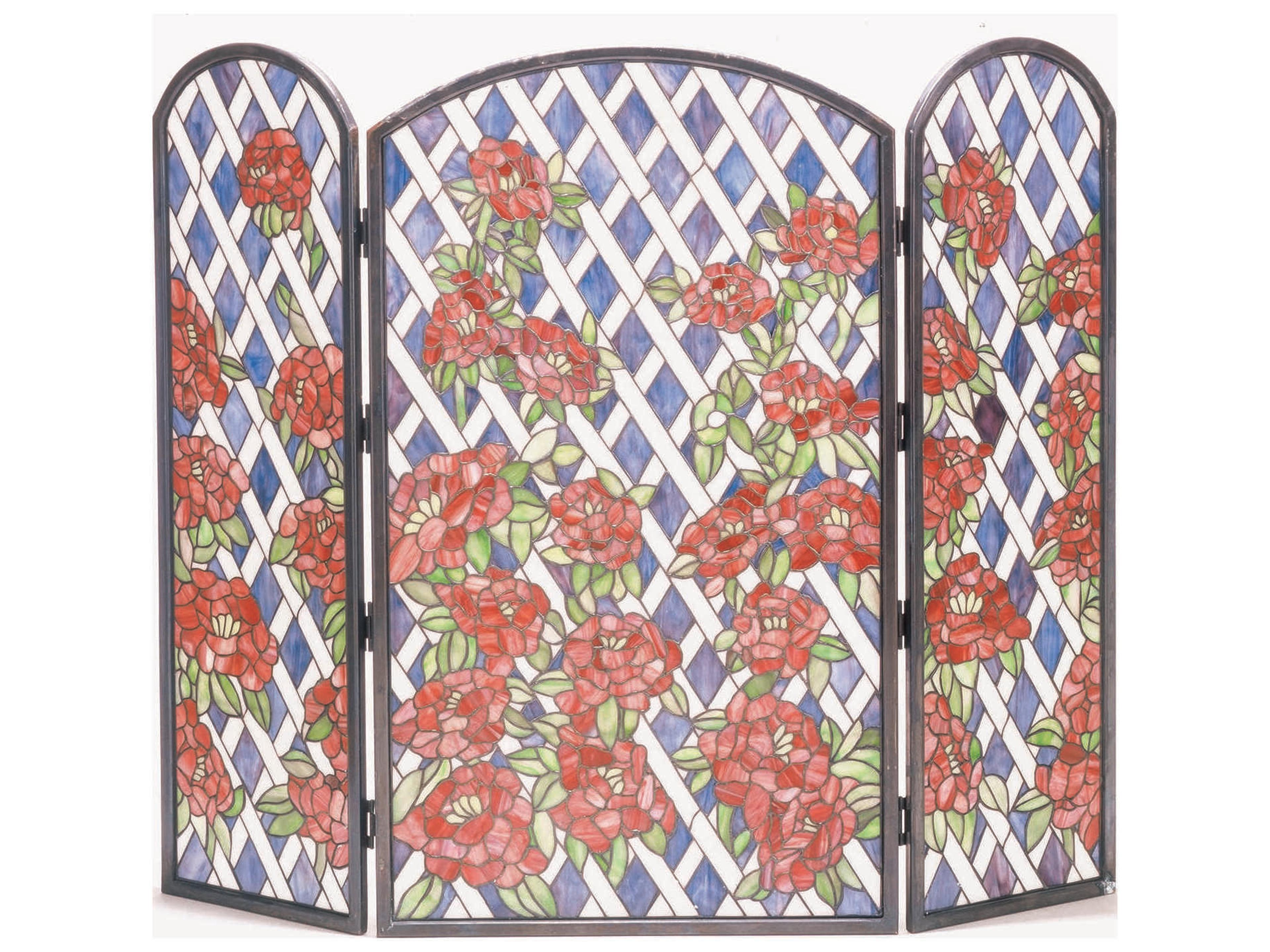 Rose Trellis Folding Fireplace Screen