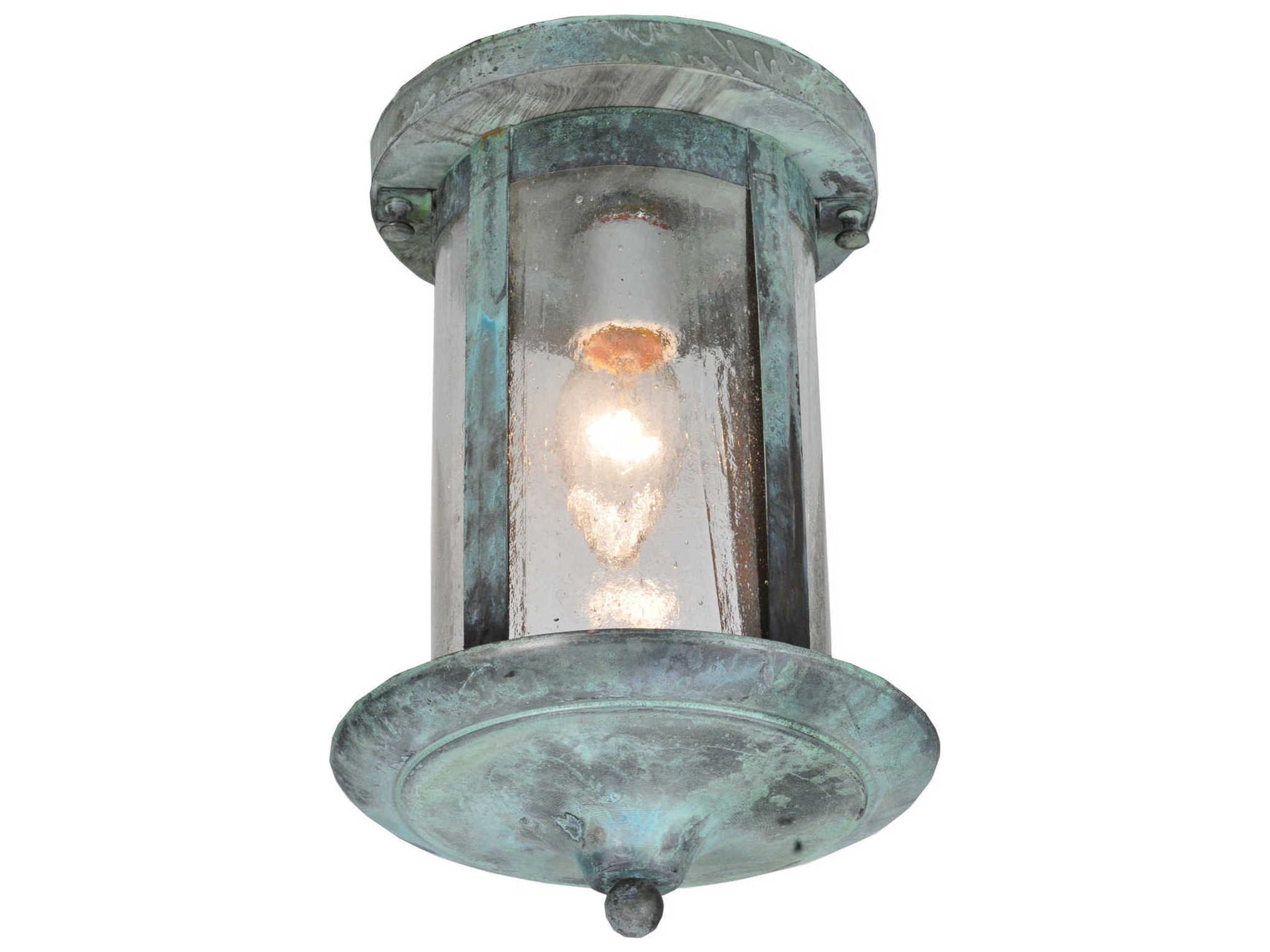 Fixtures 1-Light Green Cylinder Flush Mount