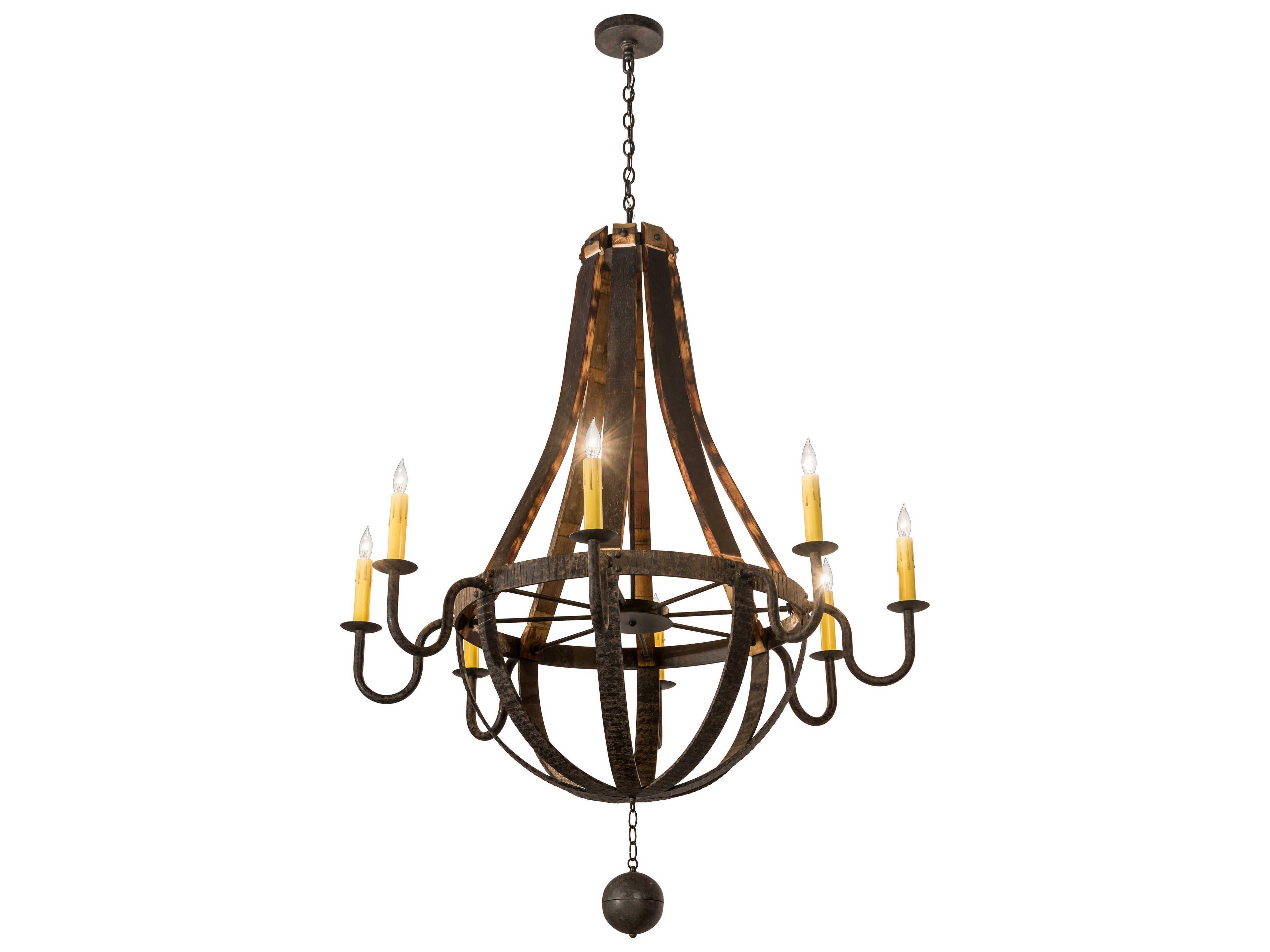 Barrel Stave 8-light Grand Chandelier