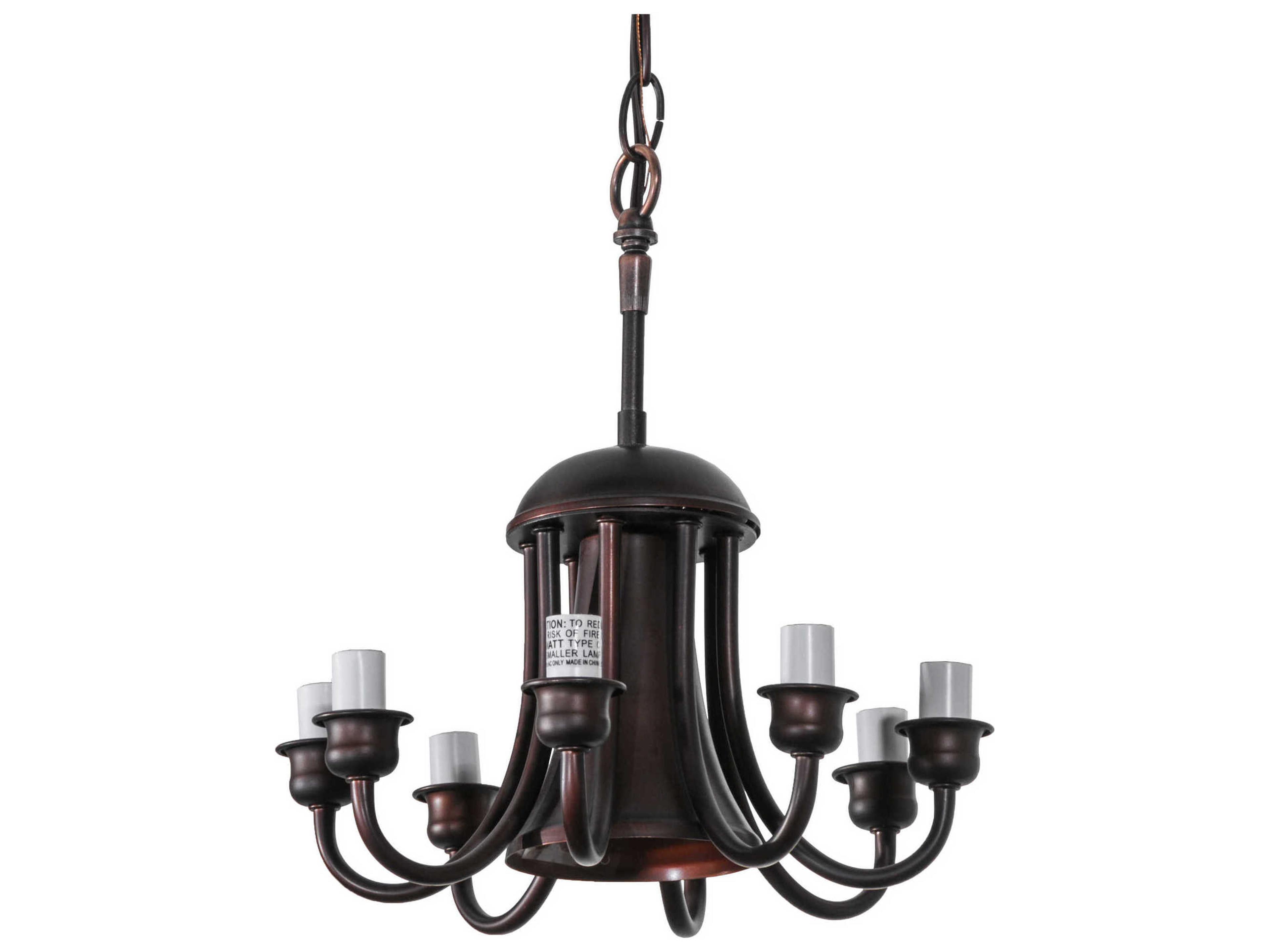 Mahogany Bronze Down Light 8-light Wire Canopy