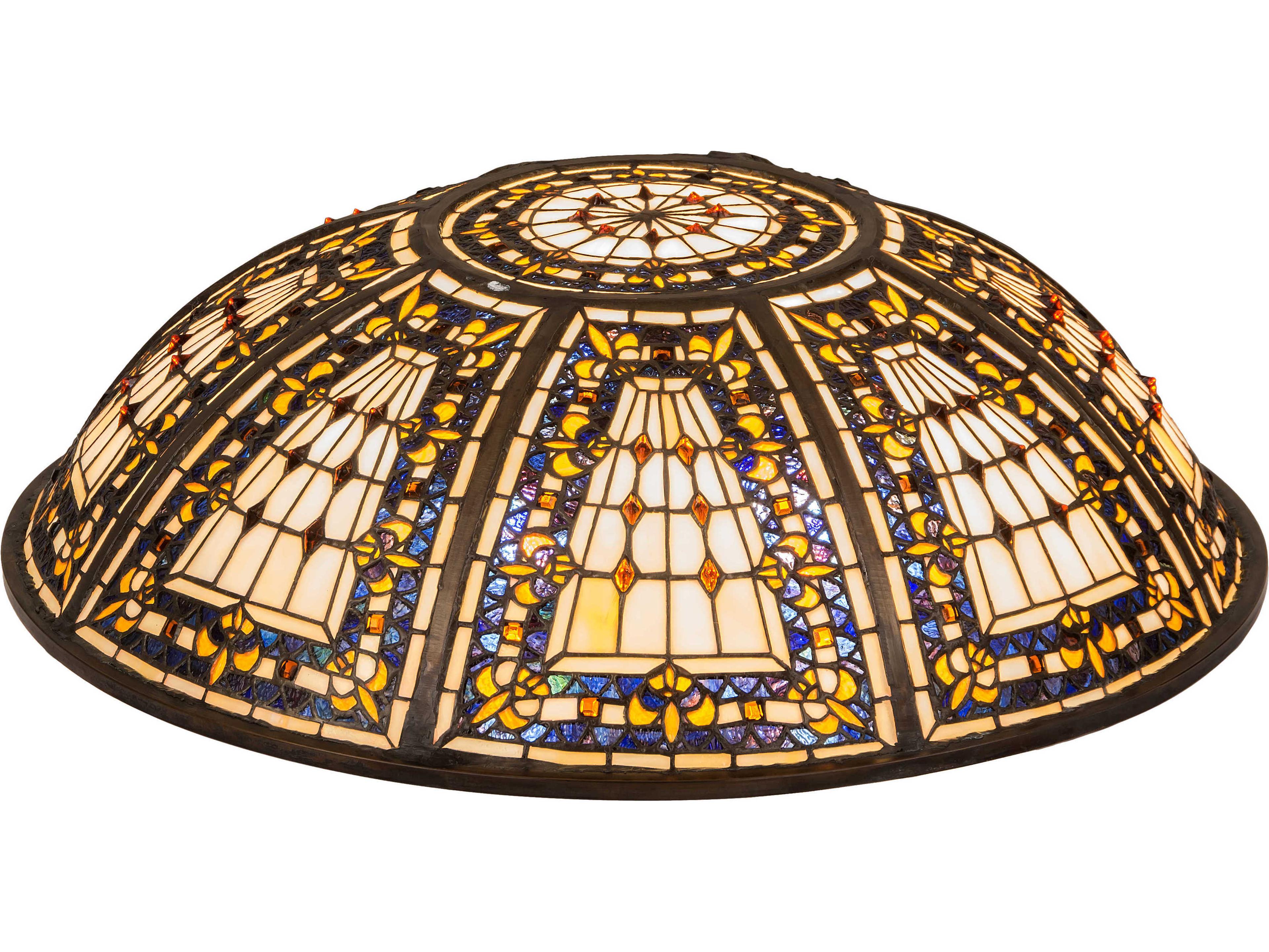 Fleur-De-Lis Beige Green 24" Shade