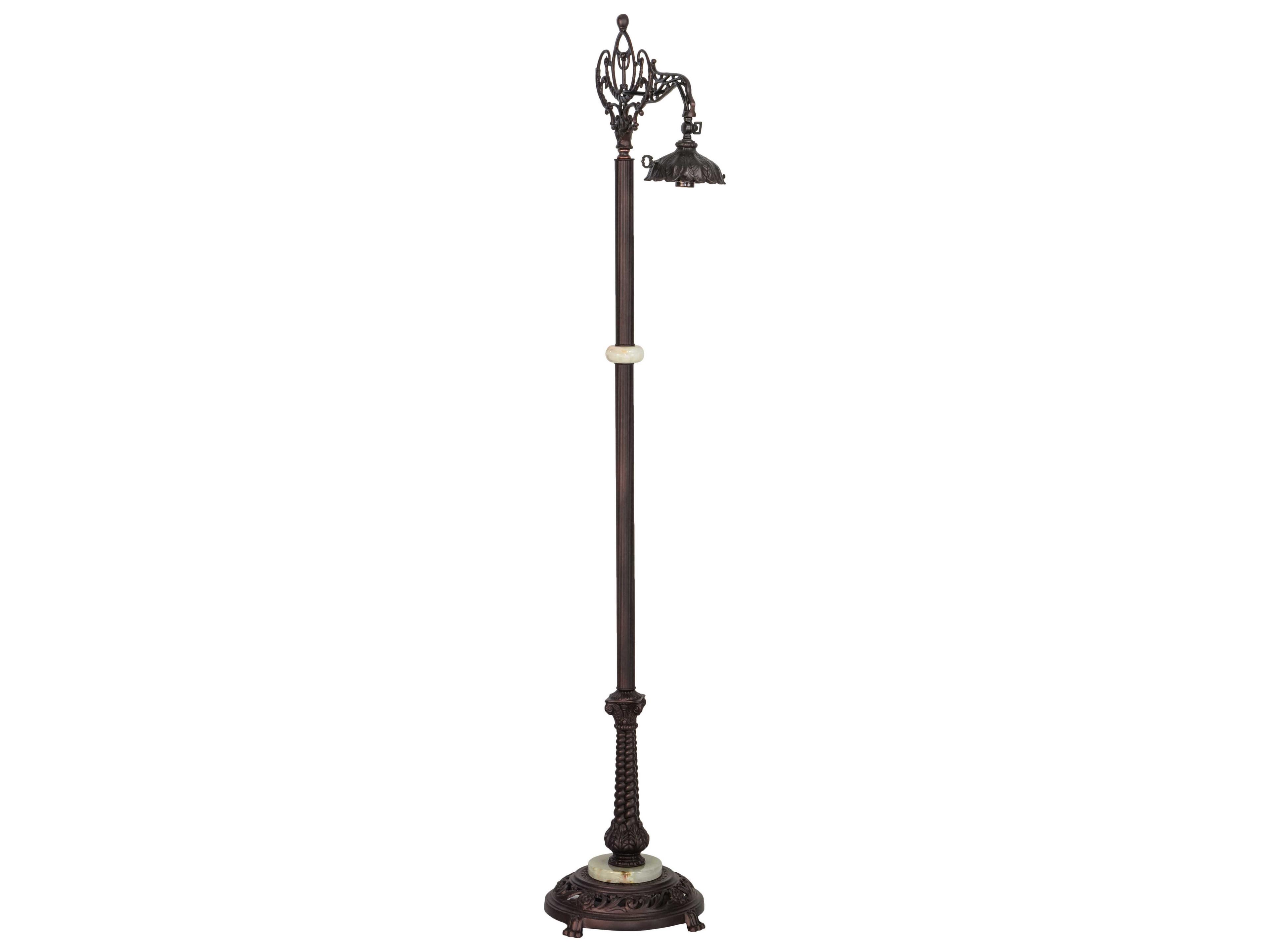 Bridge Arm Mahogany Bronze Floor Lamp Base