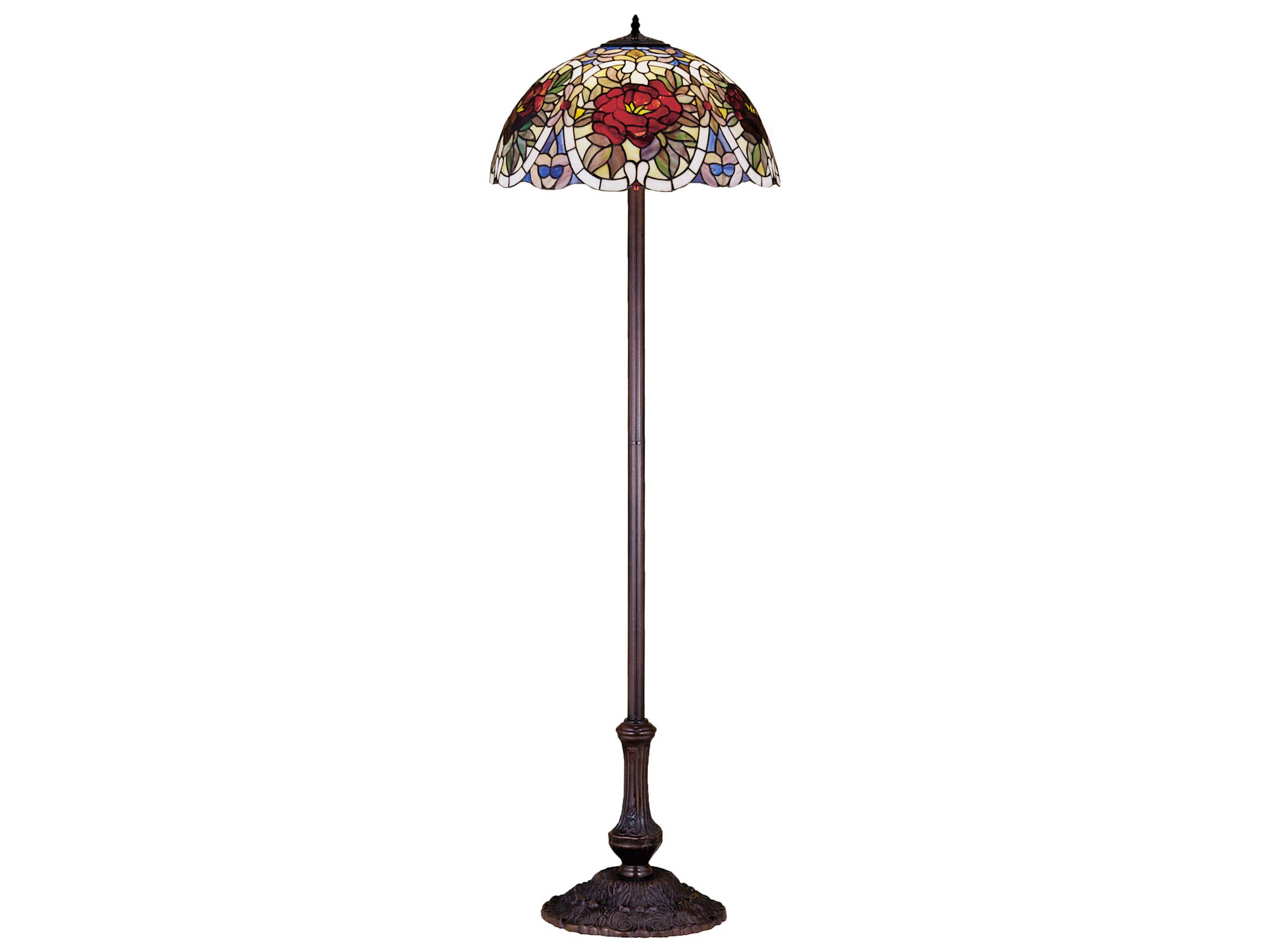 Renaissance Rose Bronze Tiffany Floor Lamp