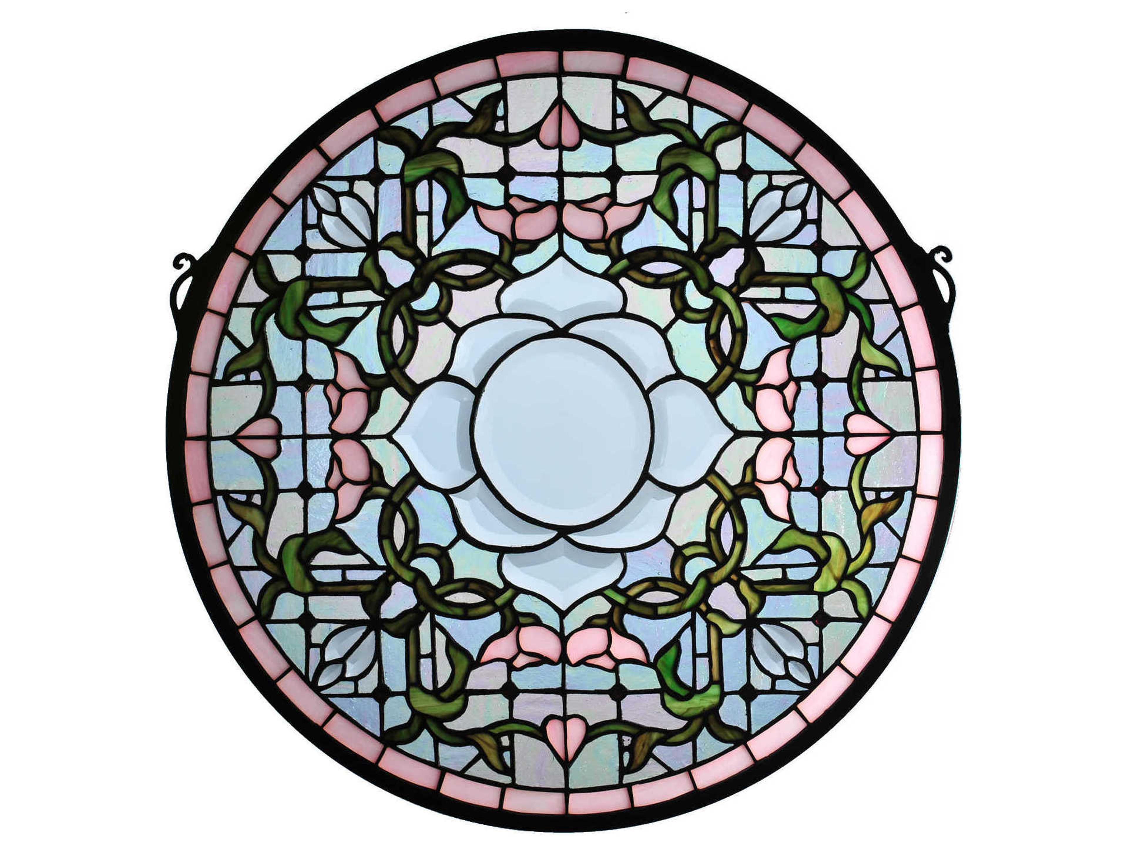 Tulip Bevel Medallion Stained Glass Window