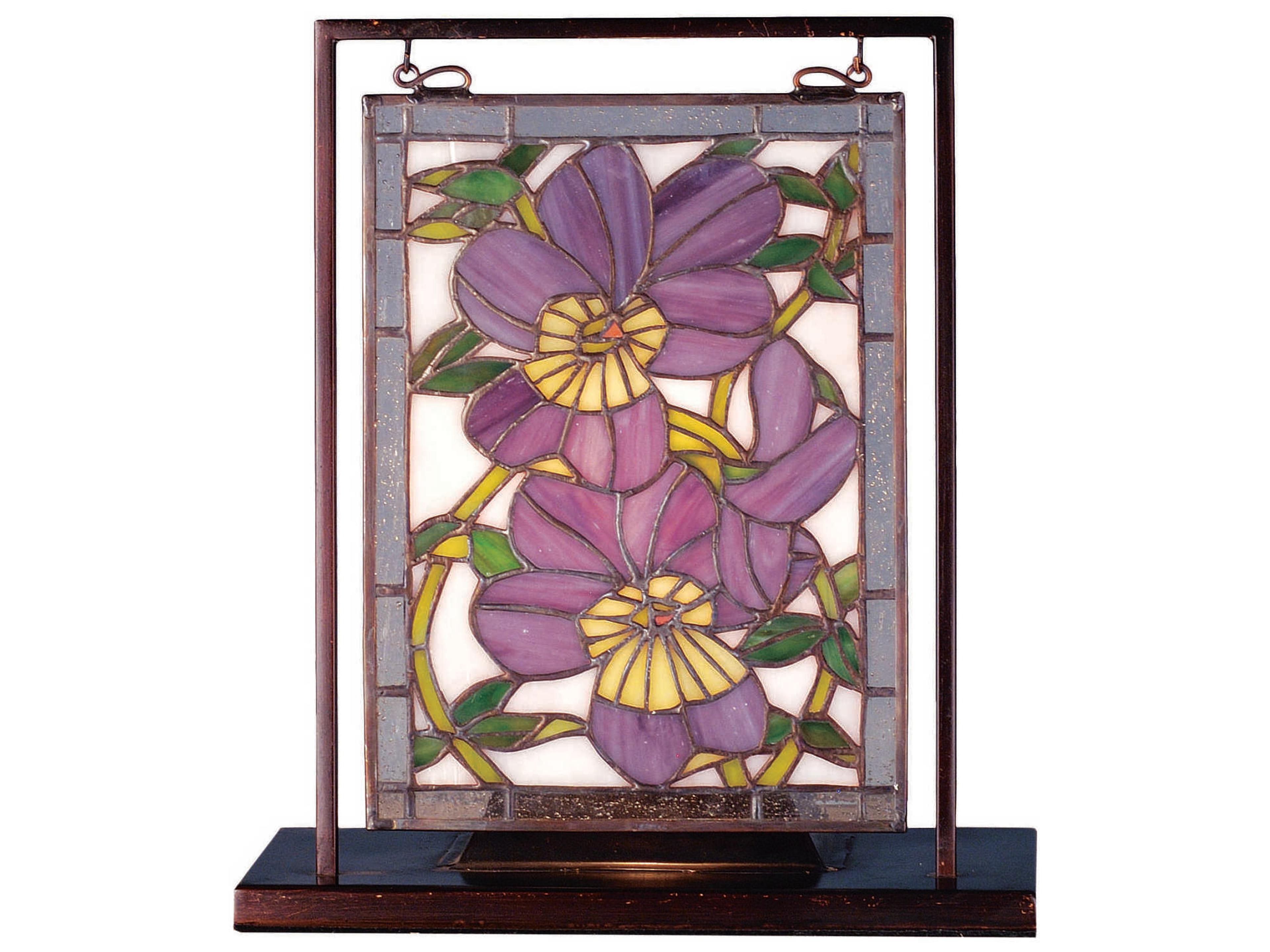 Pansies Lighted Mini Tabletop Window