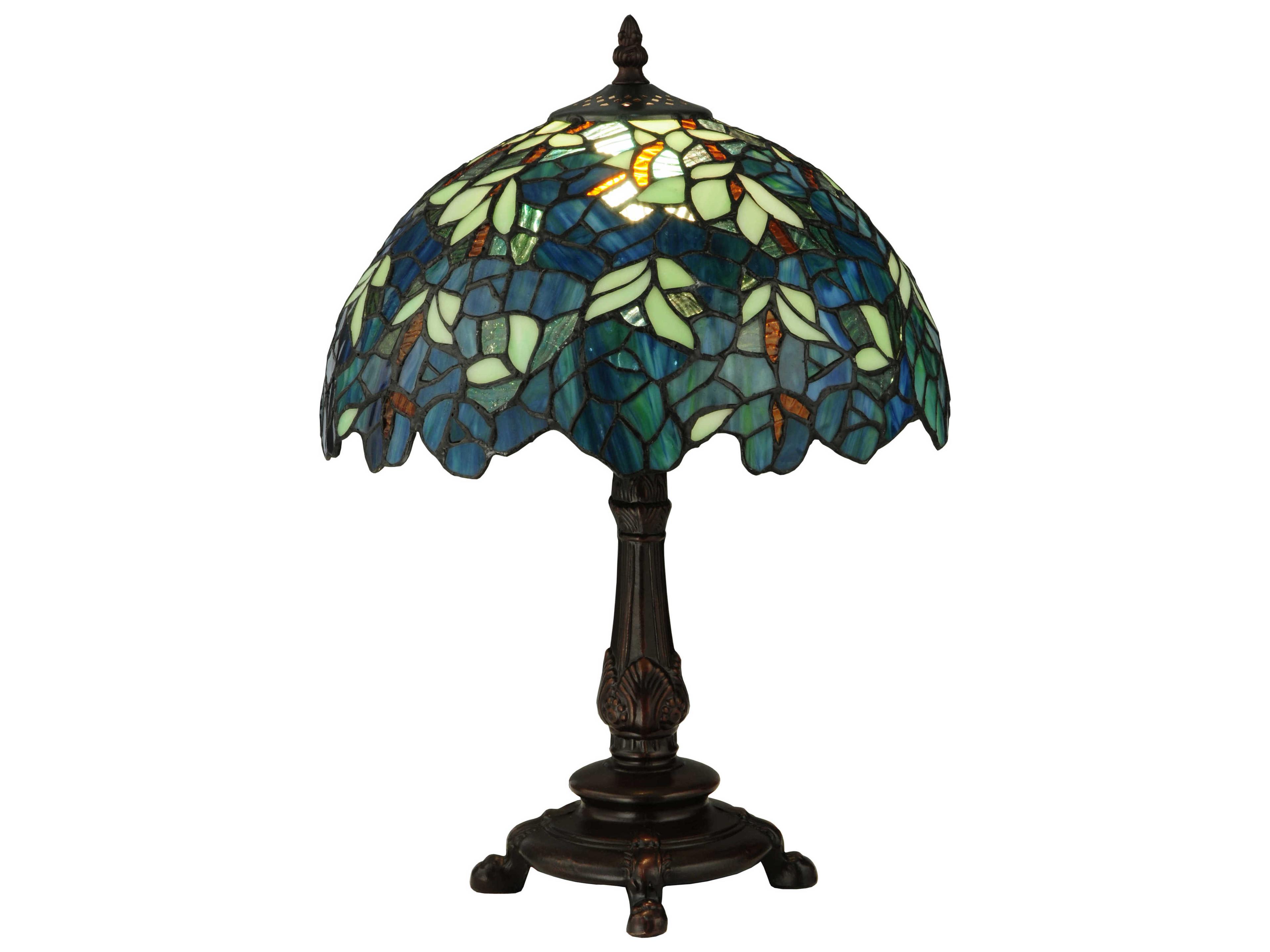 Nightfall Wisteria Accent Brown Tiffany Table Lamp