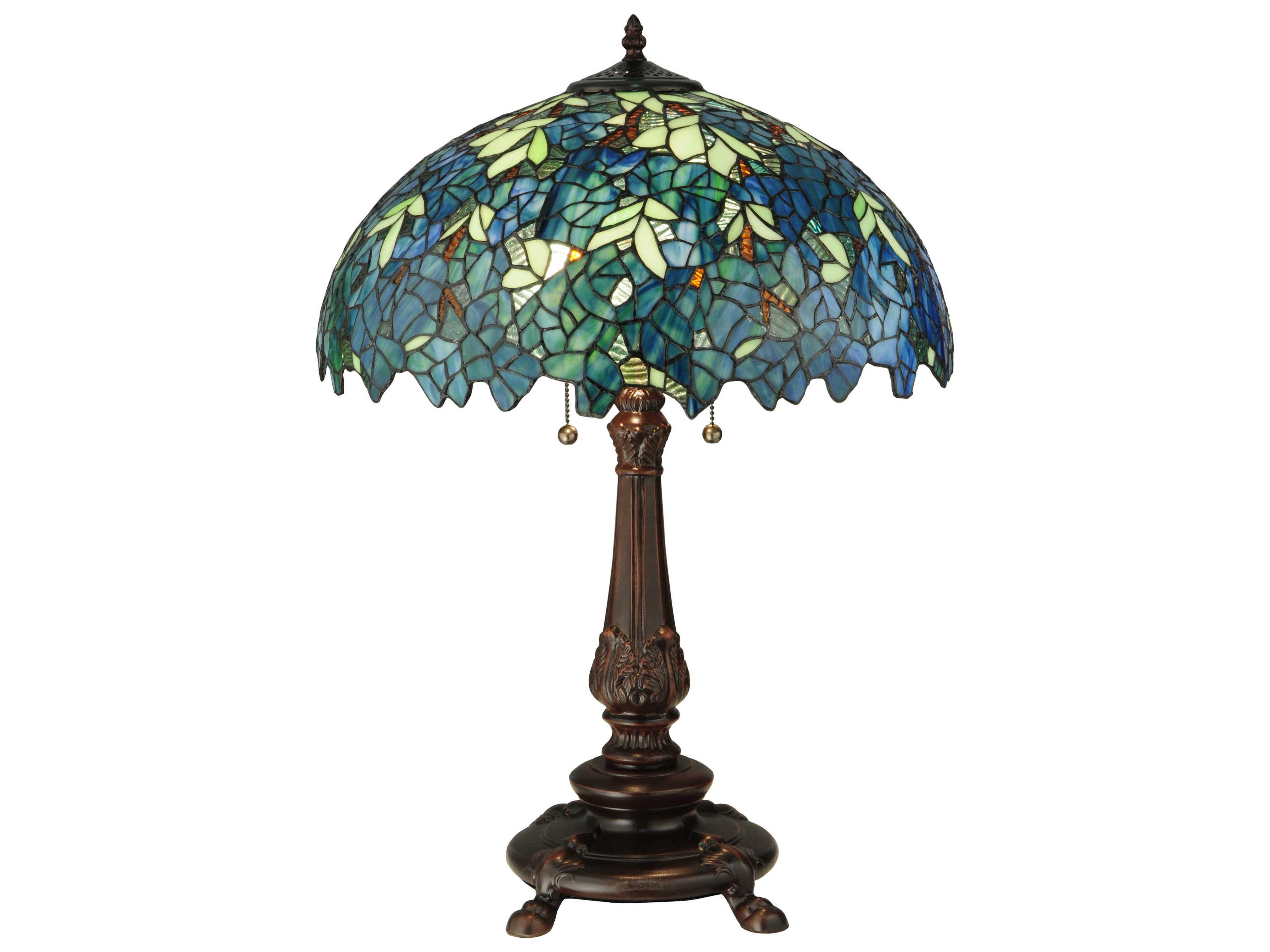 Nightfall Wisteria Brown Tiffany Table Lamp