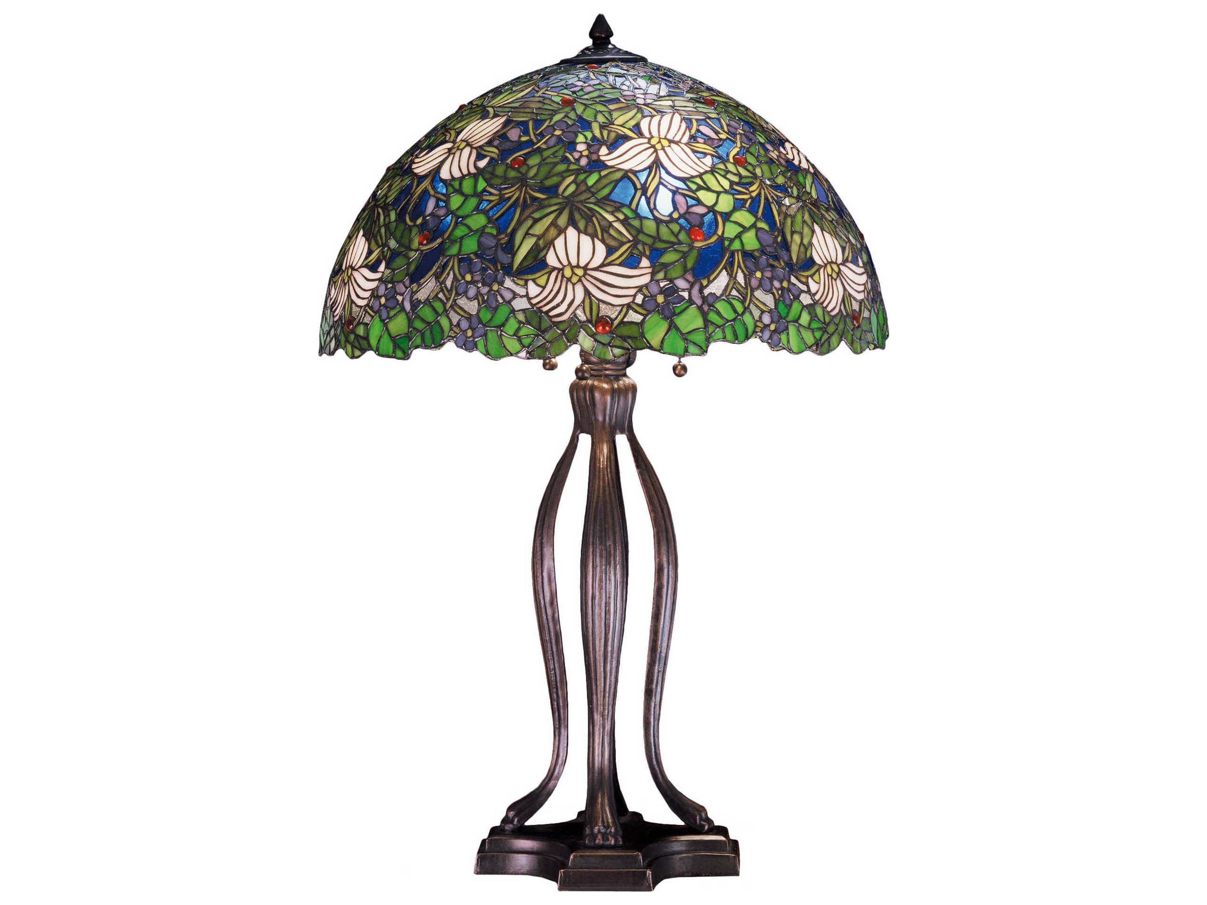 Trillium & Violet Bronze Tiffany Table Lamp