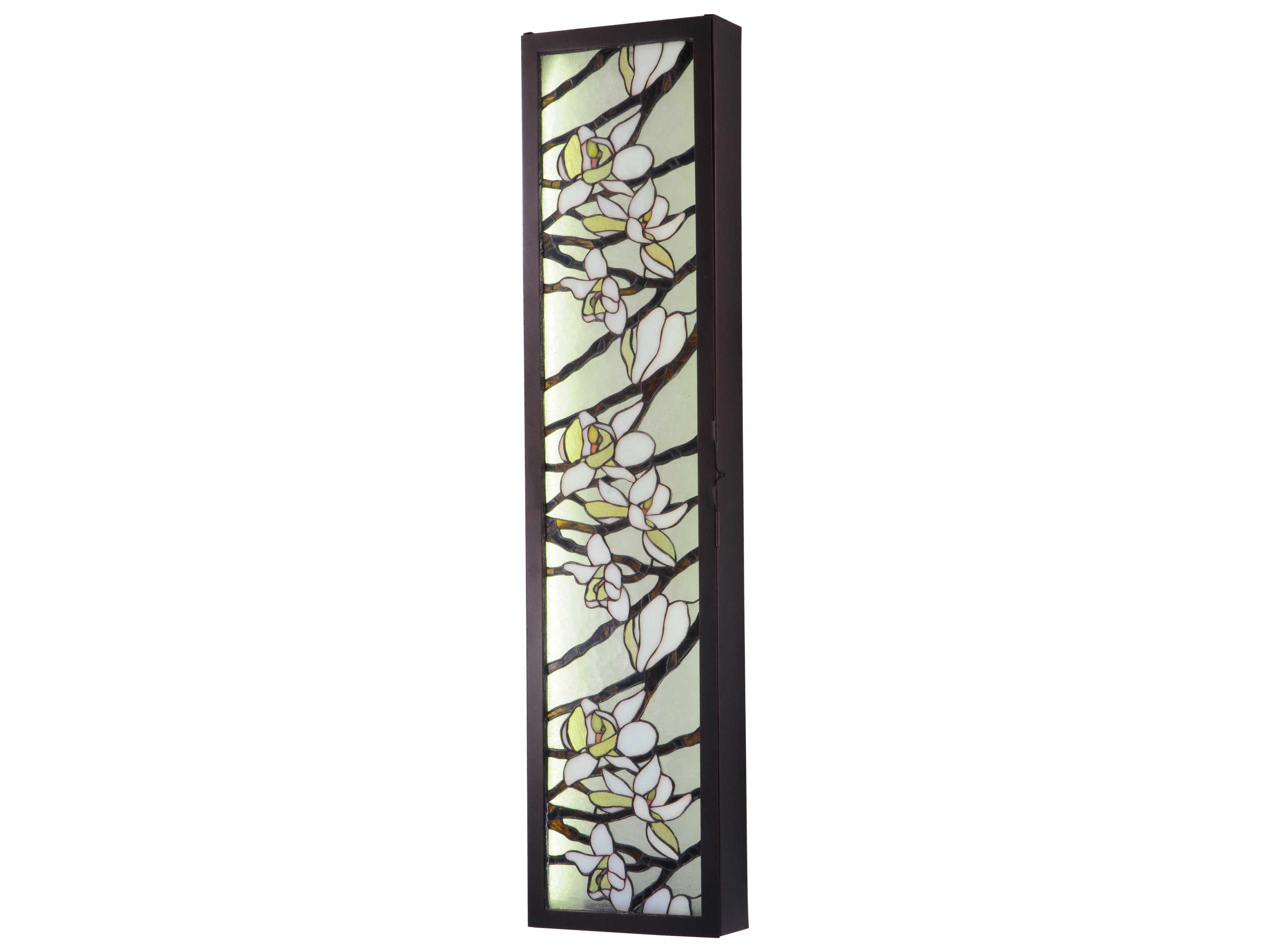 Floral 3-Light Brown Glass LED Wall Sconce