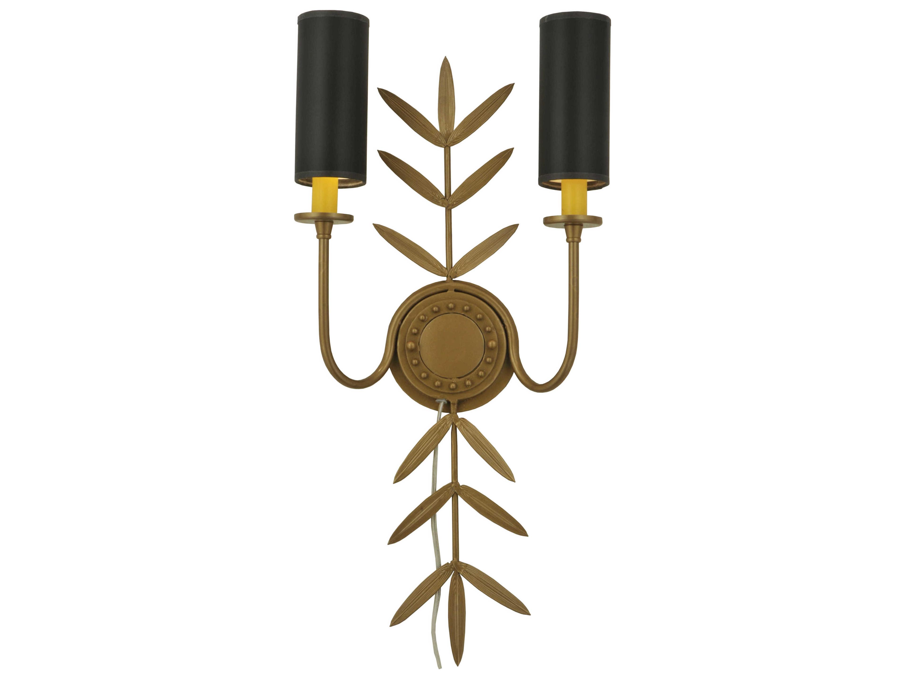 Floral 2-Light Brown Wall Sconce