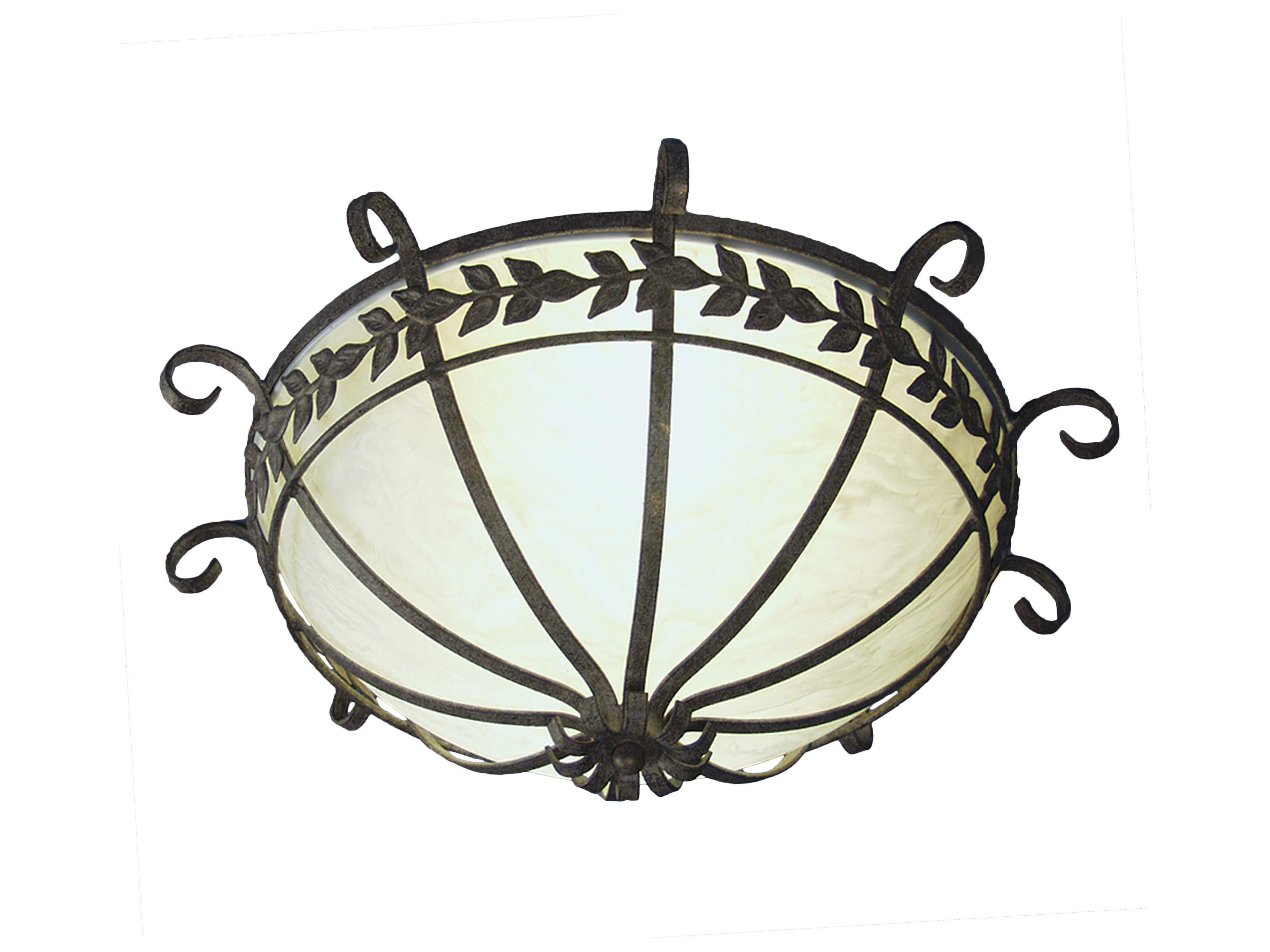 Florentine 2-Light Chocolate White Gold Brown Bowl Flush Mount