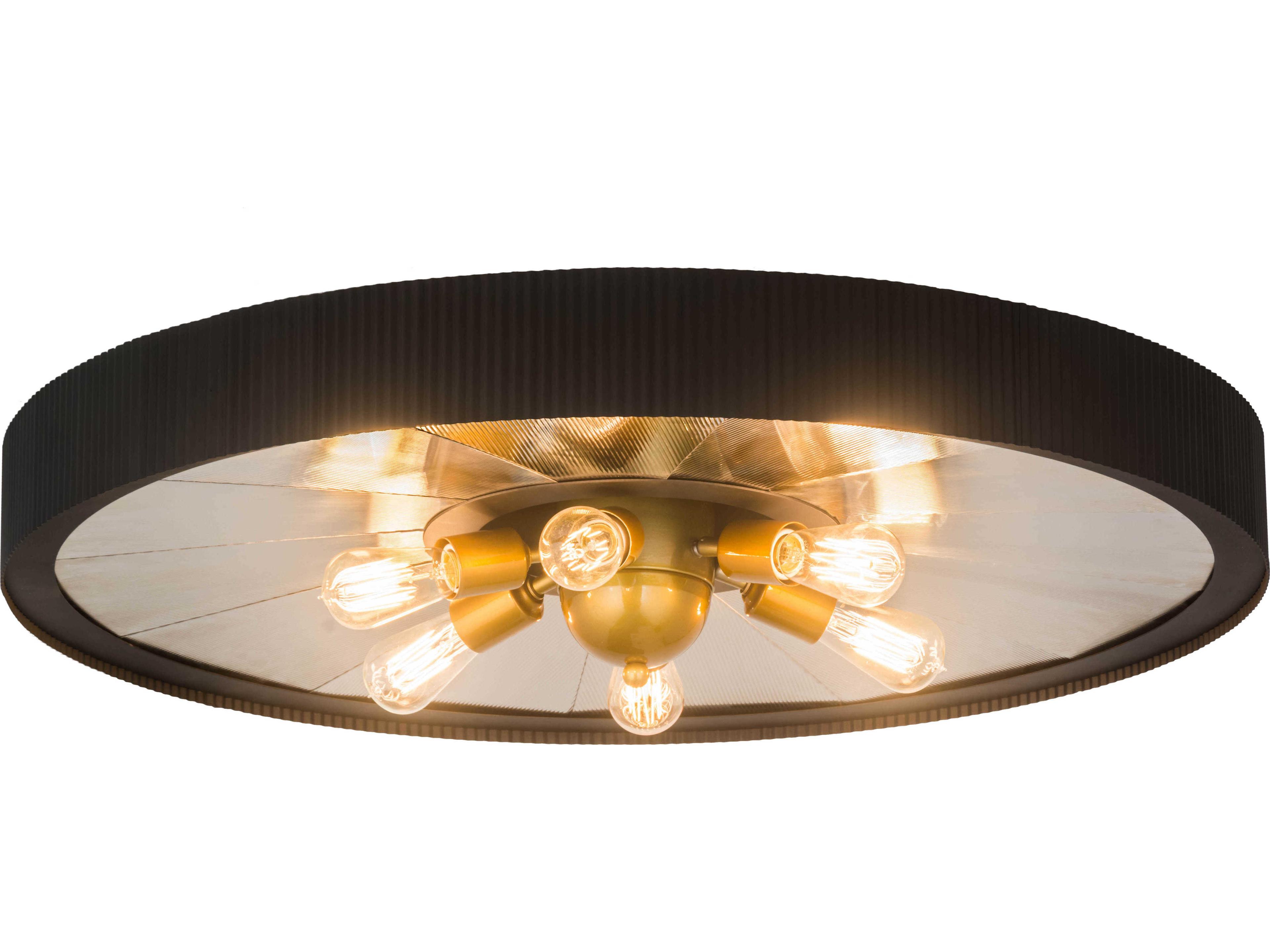 Meyda 6-Light Black Glass Flush Mount