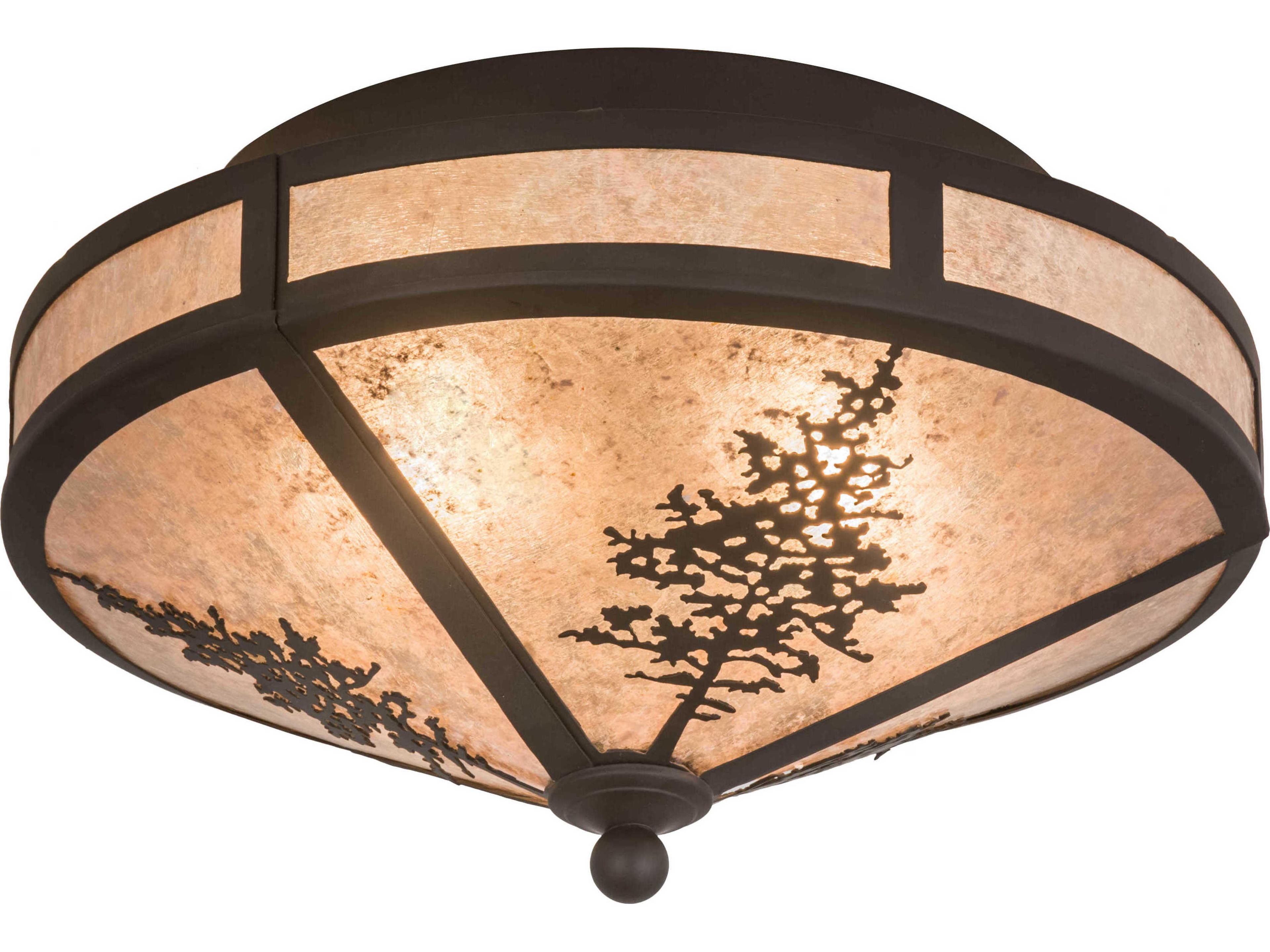 Tamarack 2-Light Bronze Glass Flush Mount