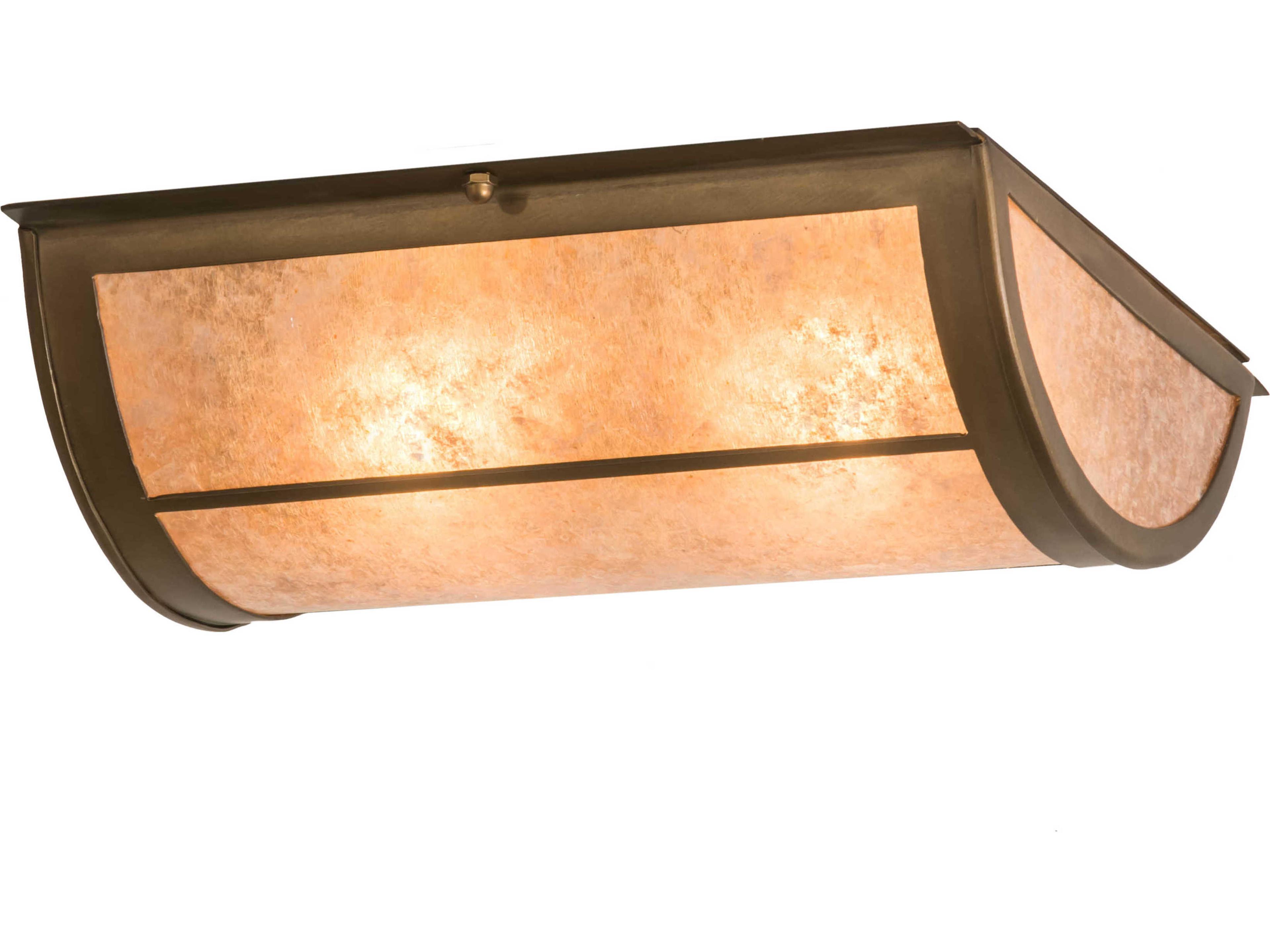 2-Light Copper Glass Flush Mount