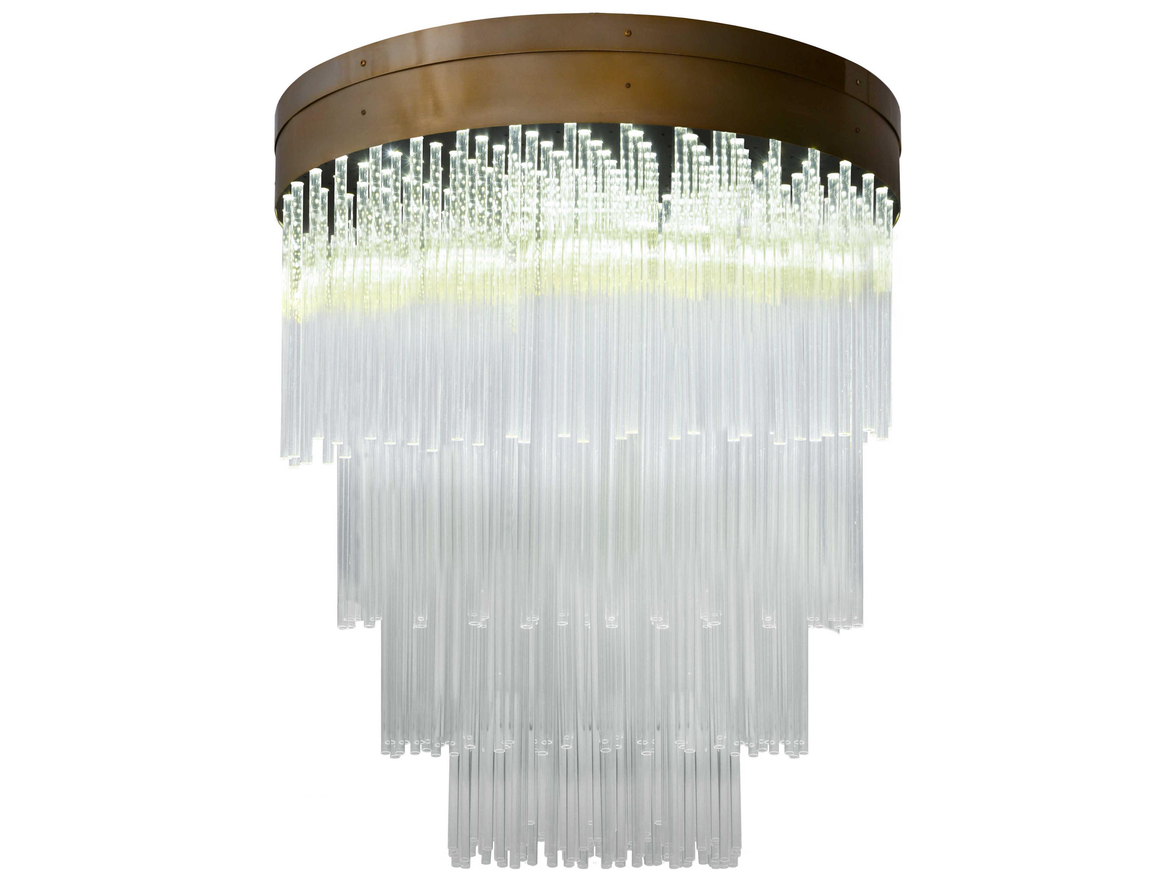 Meyda Led Brass Glass Flush Mount